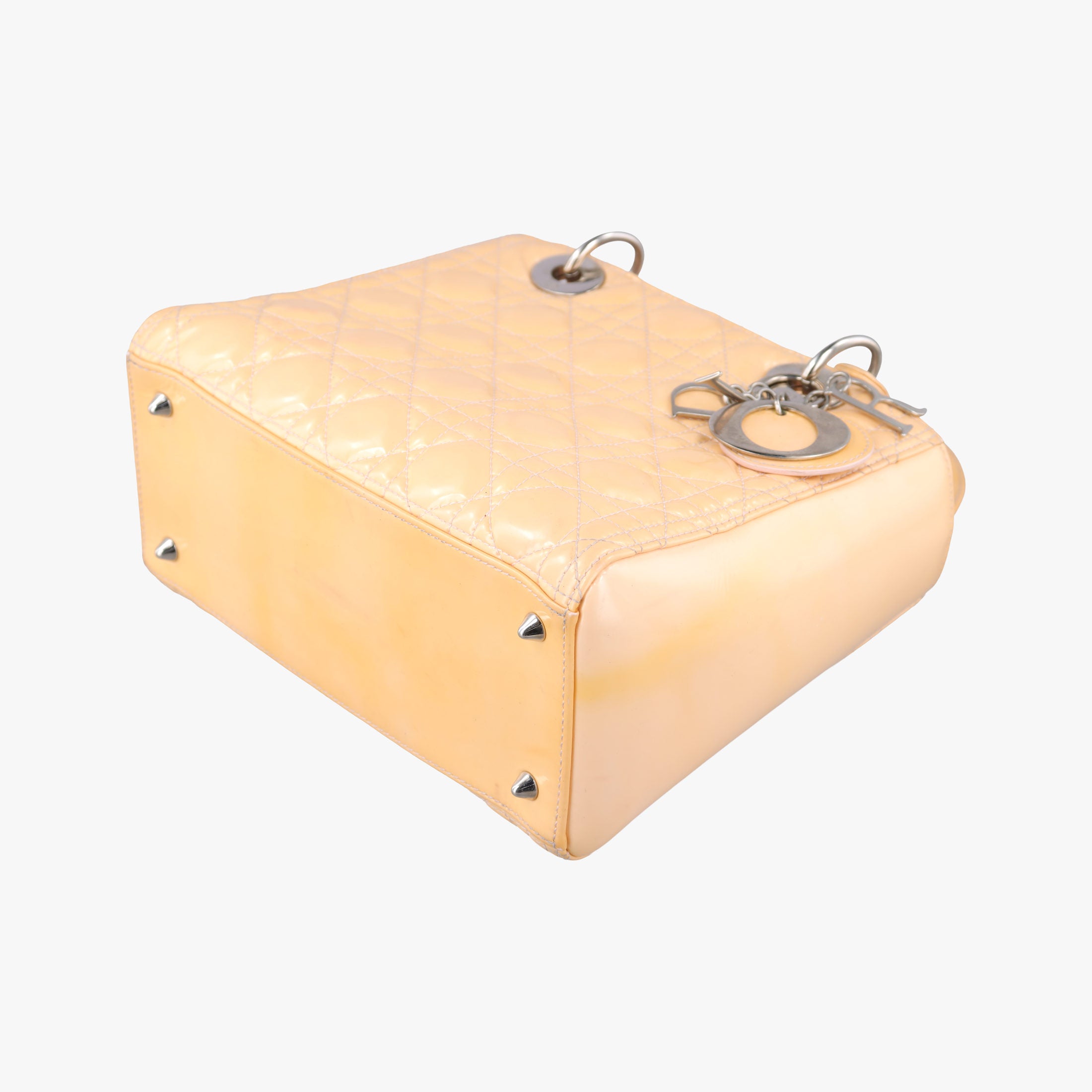 Pre-owned Christian Dior Lady Dior Beige Patent  shoulderbag | stylenewstar