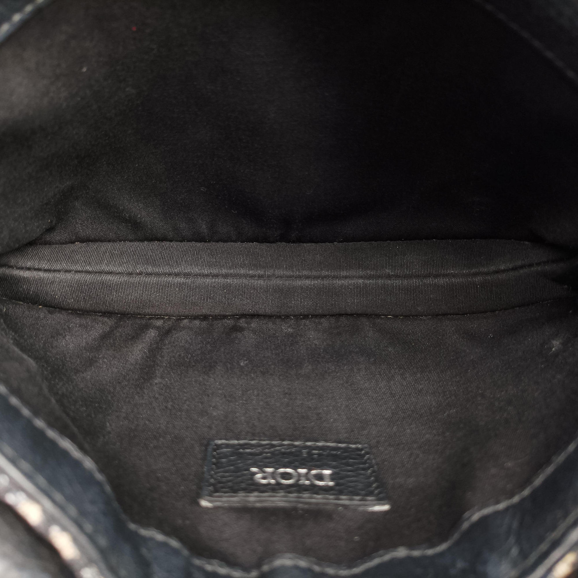 Pre-owned Christian Dior Saddle Pouch Navy×Black Jacquard  shoulderbag | stylenewstar