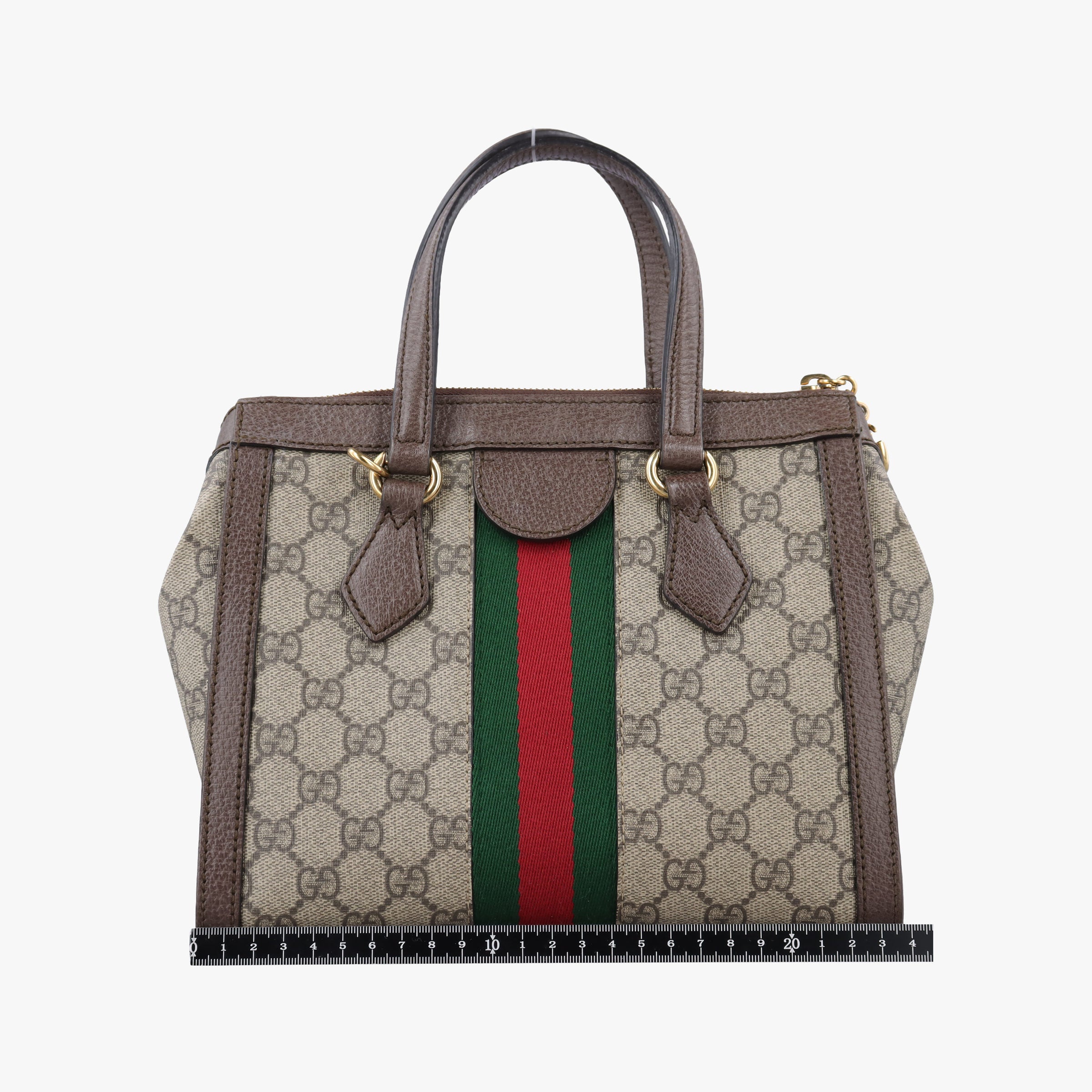 Pre-owned Gucci Ophidia brown×red×green PVC coated canvas×Leather 547551 shoulderbag | stylenewstar