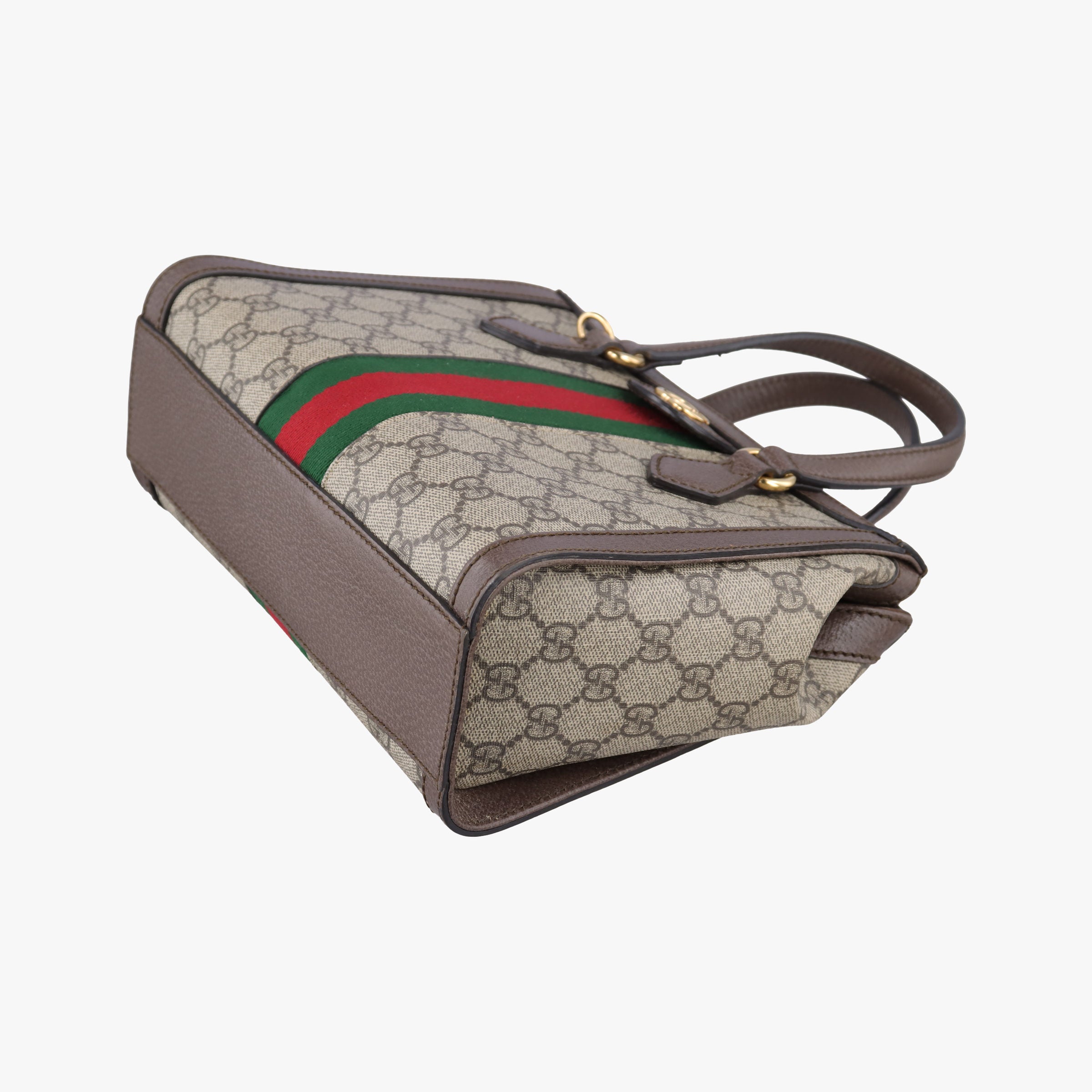 Pre-owned Gucci Ophidia brown×red×green PVC coated canvas×Leather 547551 shoulderbag | stylenewstar