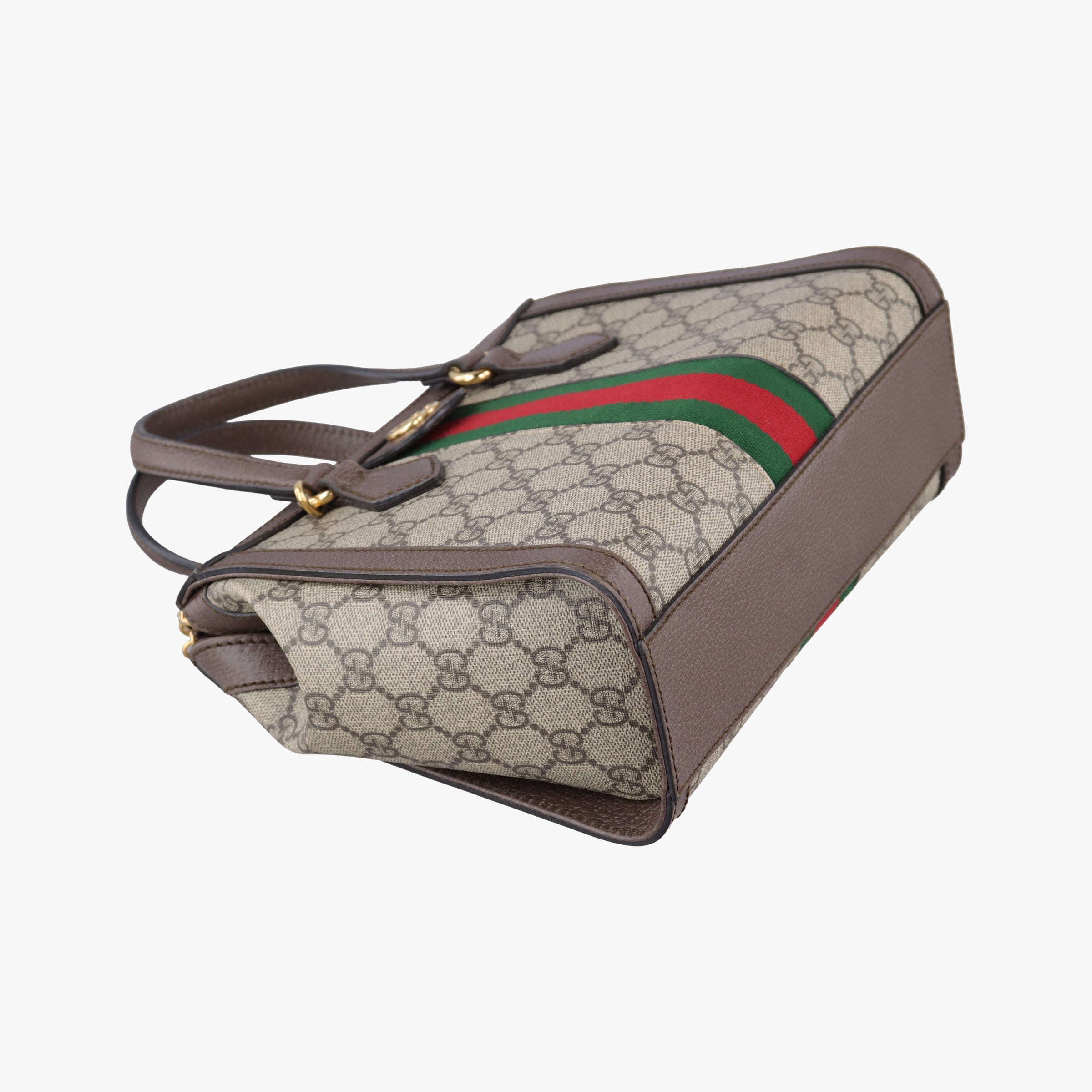 Pre-owned Gucci Ophidia brown×red×green PVC coated canvas×Leather 547551 shoulderbag | stylenewstar