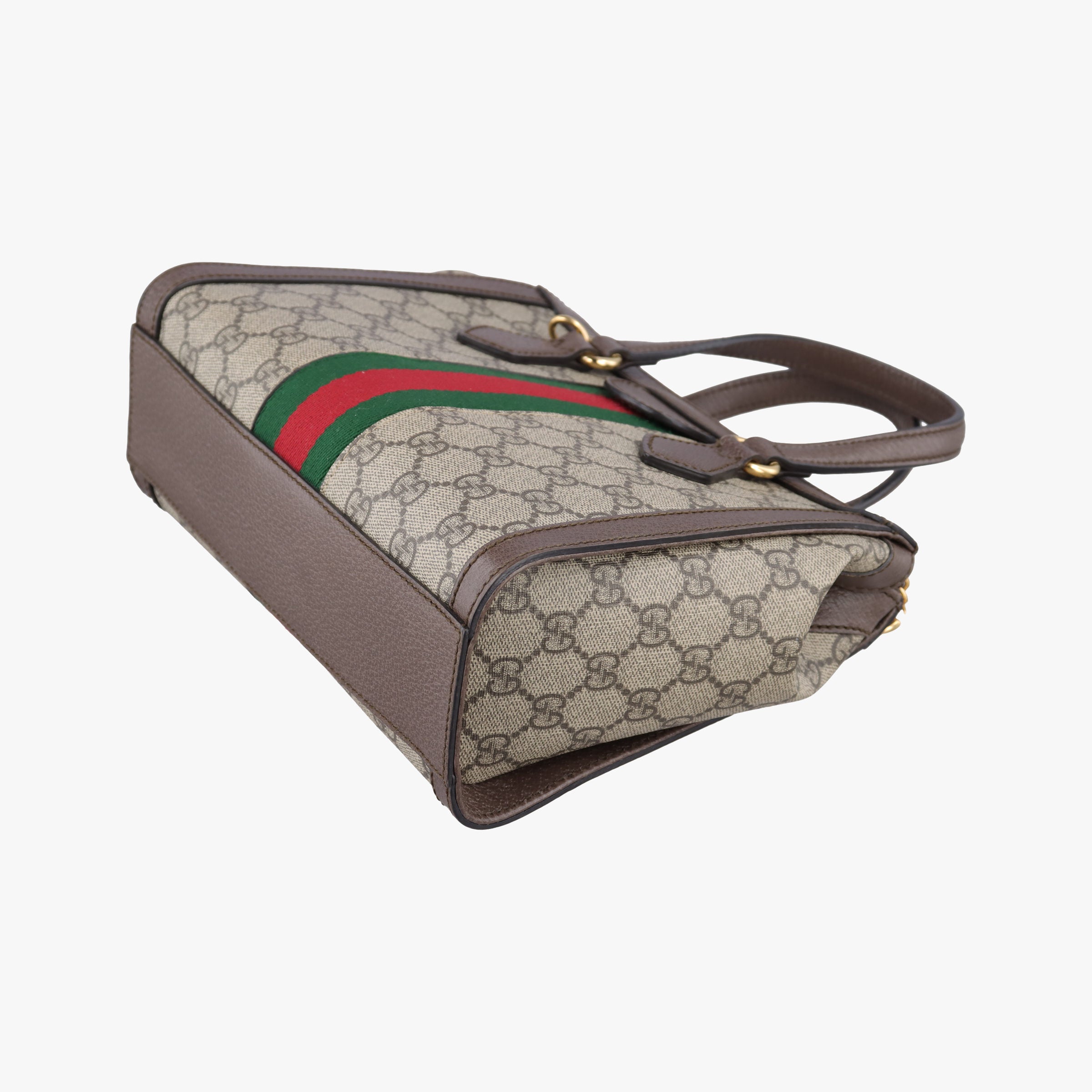 Pre-owned Gucci Ophidia brown×red×green PVC coated canvas×Leather 547551 shoulderbag | stylenewstar