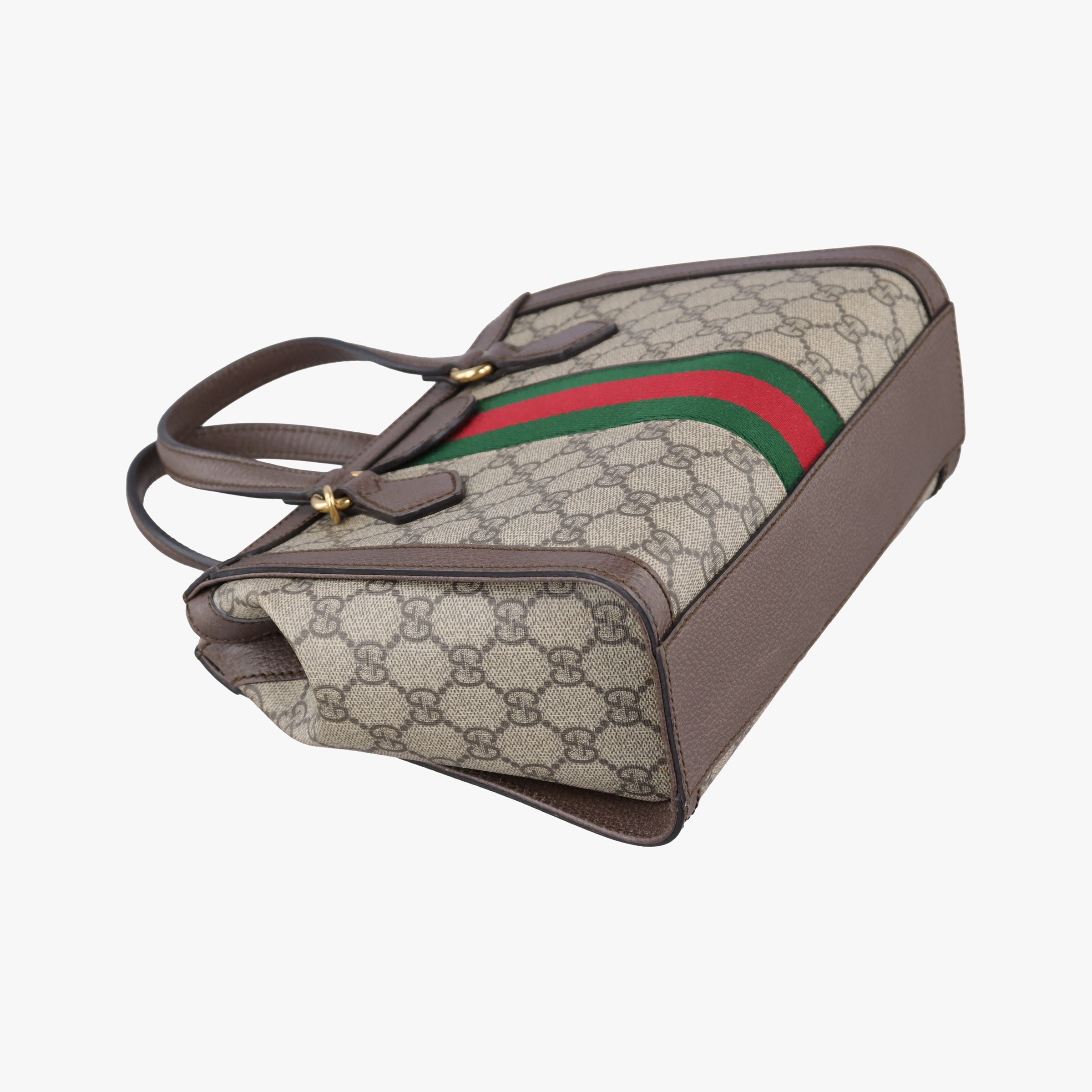 Pre-owned Gucci Ophidia brown×red×green PVC coated canvas×Leather 547551 shoulderbag | stylenewstar