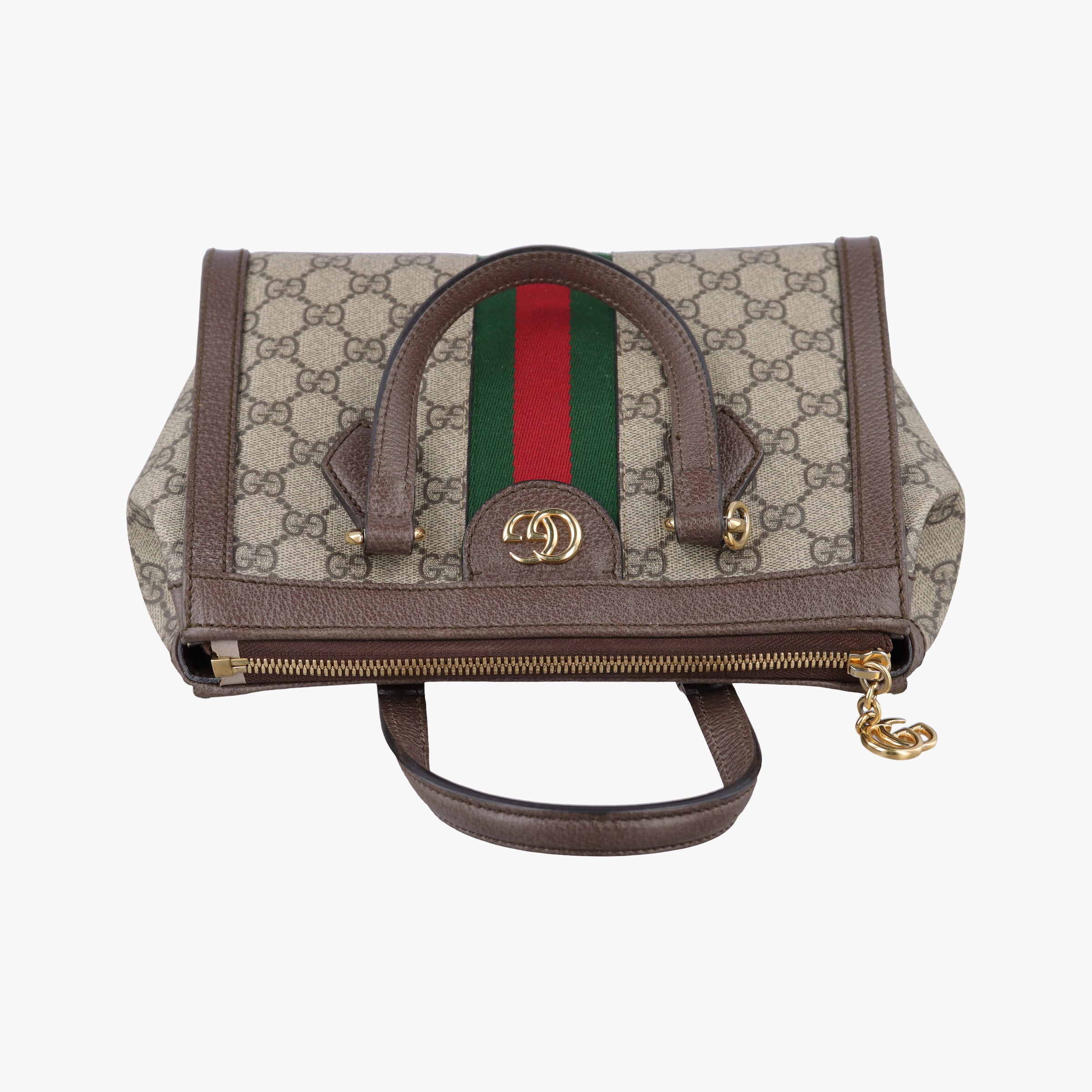 Pre-owned Gucci Ophidia brown×red×green PVC coated canvas×Leather 547551 shoulderbag | stylenewstar
