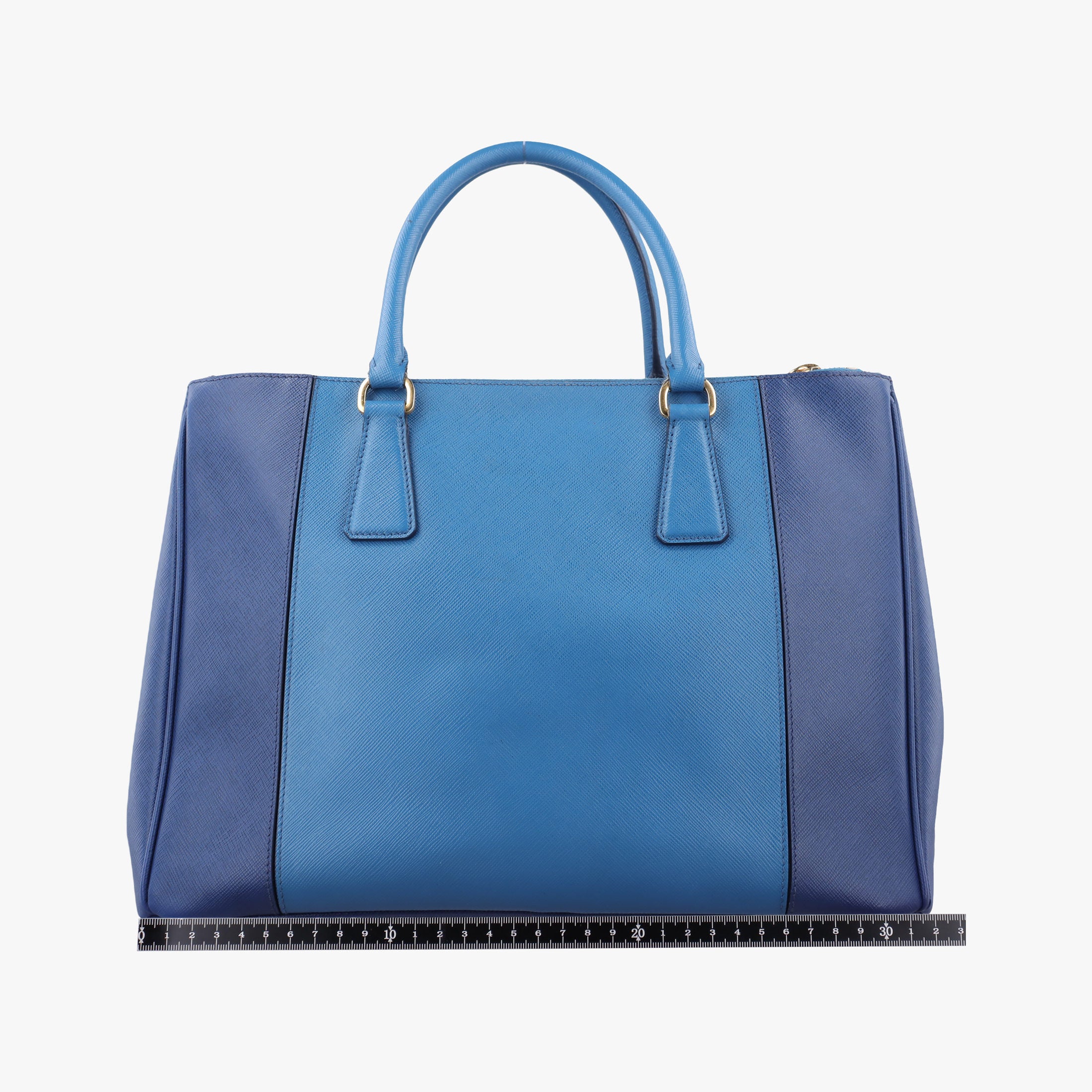 Pre-owned Prada Galleria Blue×Navy SAFFIANO Leather B2274C shoulderbag | stylenewstar