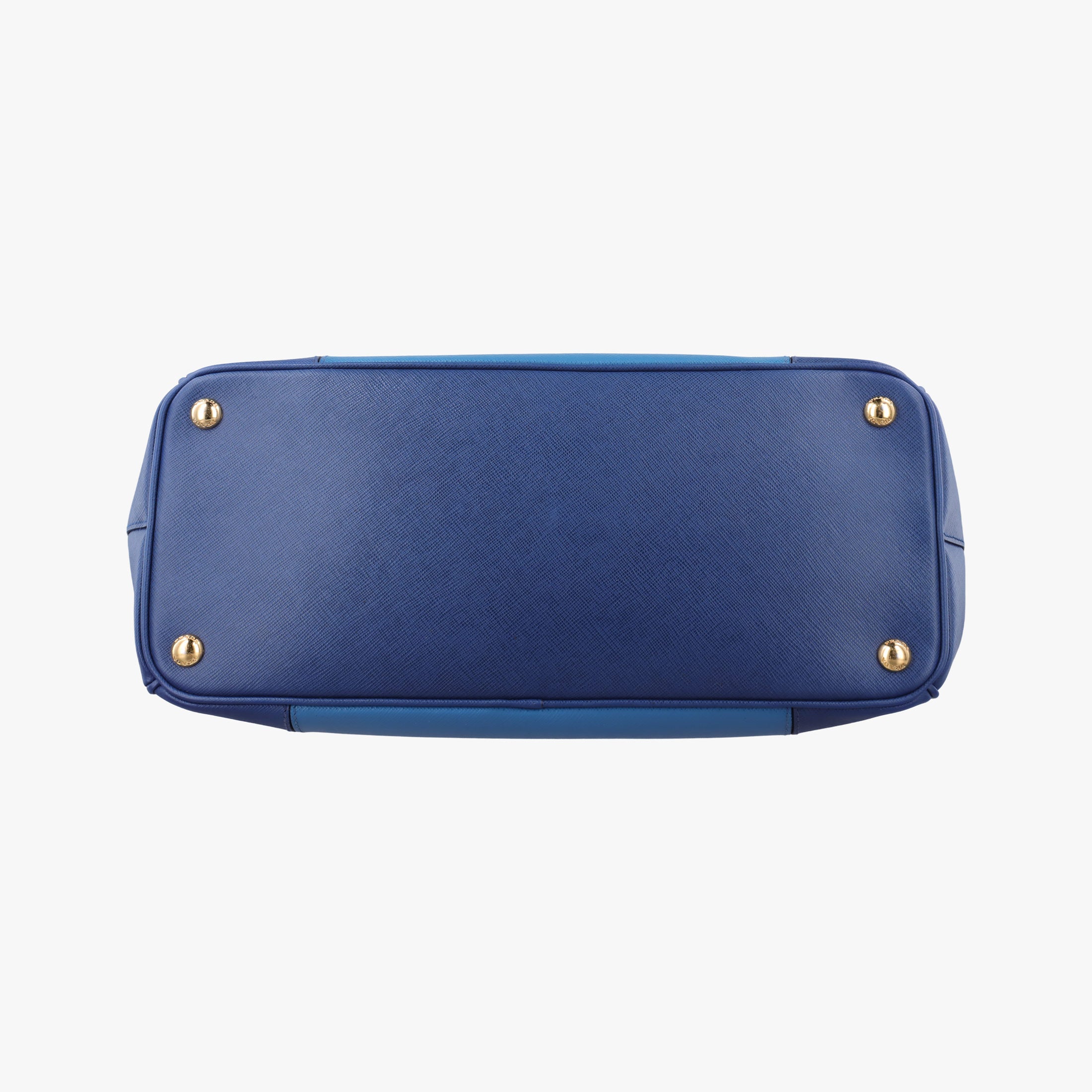 Pre-owned Prada Galleria Blue×Navy SAFFIANO Leather B2274C shoulderbag | stylenewstar
