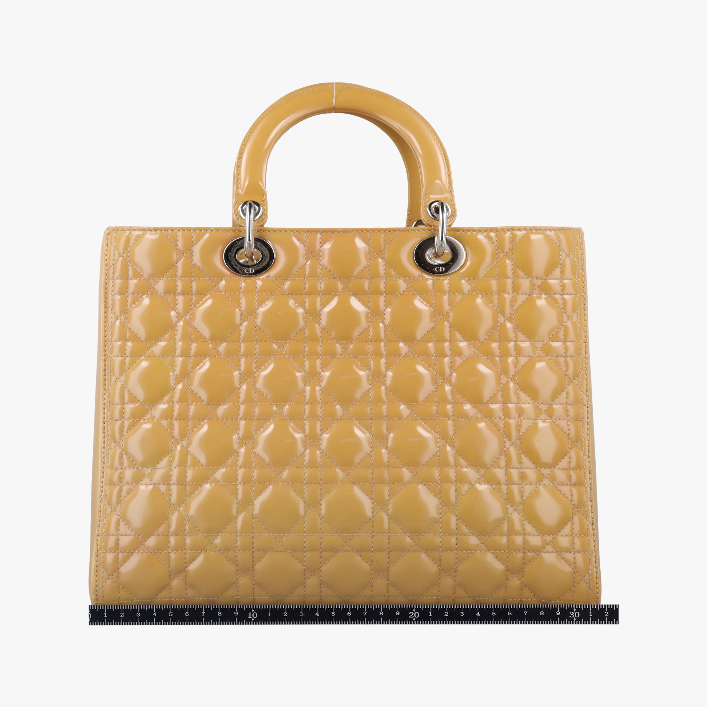 Pre-owned Christian Dior Lady Dior Beige Patent  shoulderbag | stylenewstar