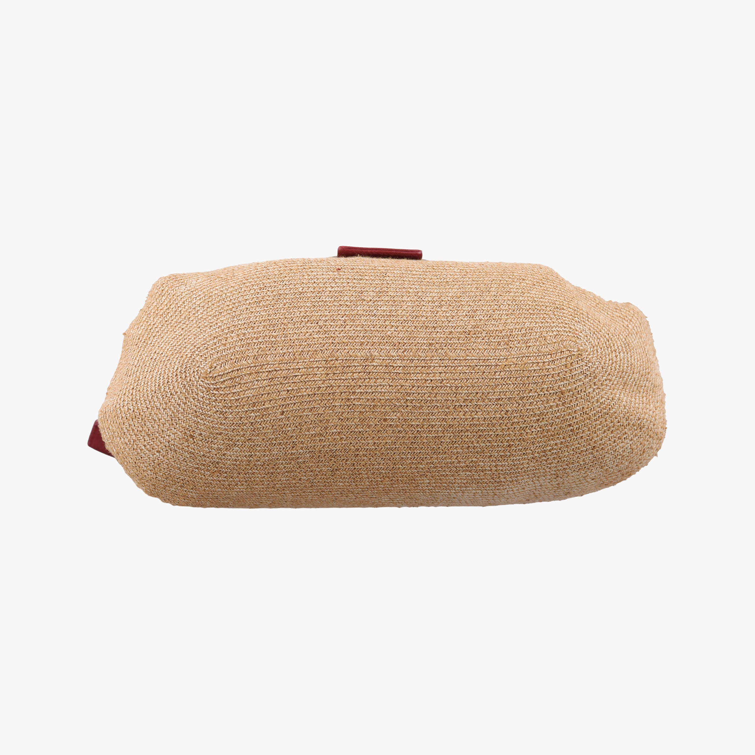 Vintage Fendi Mamma Baguette Beige × Burgundy Raffia × Leather 8BR001 shoulderbag | stylenewstar