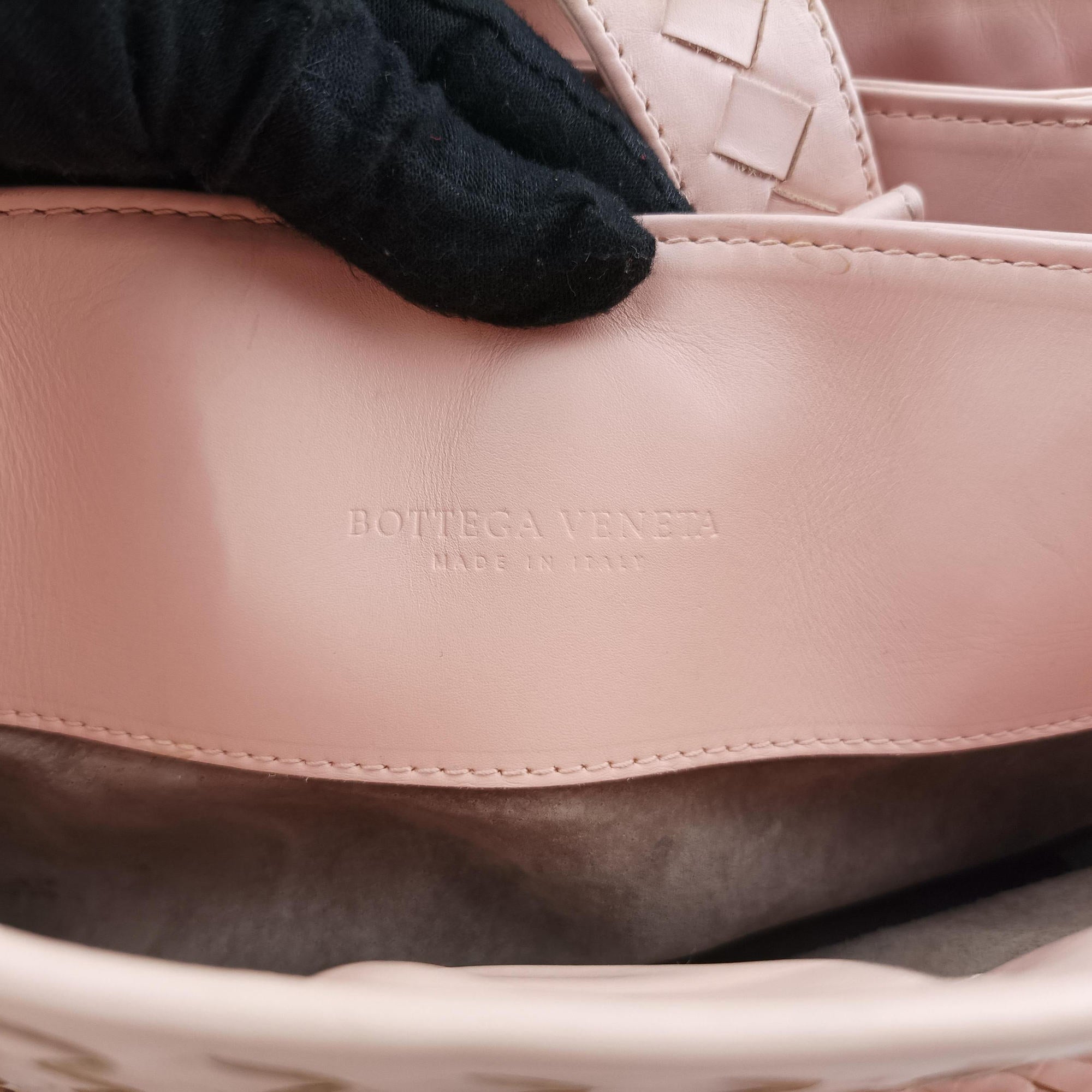 Vintage Bottega Veneta Roma Intrecciato Pink lambskin  shoulderbag | stylenewstar