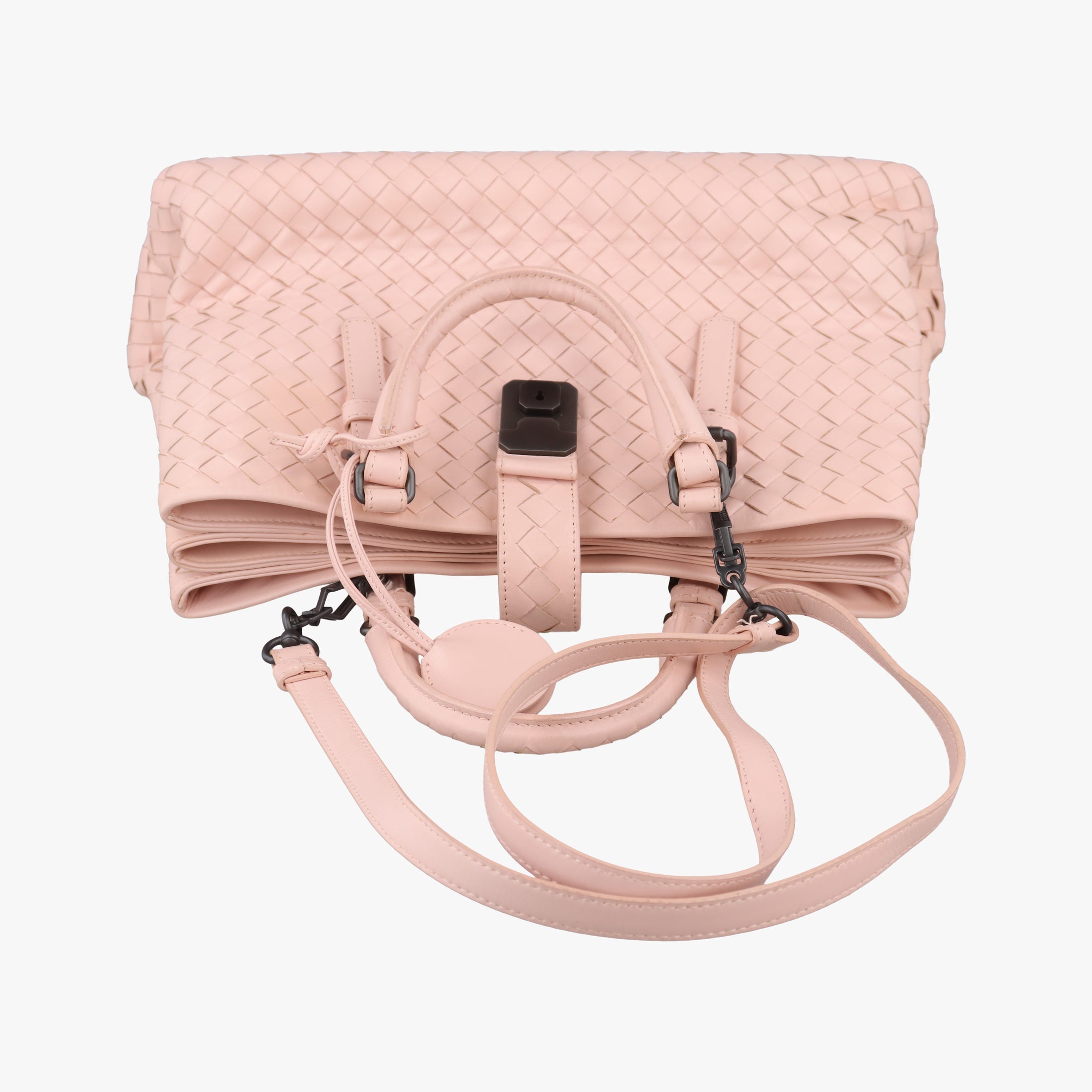 Vintage Bottega Veneta Roma Intrecciato Pink lambskin  shoulderbag | stylenewstar