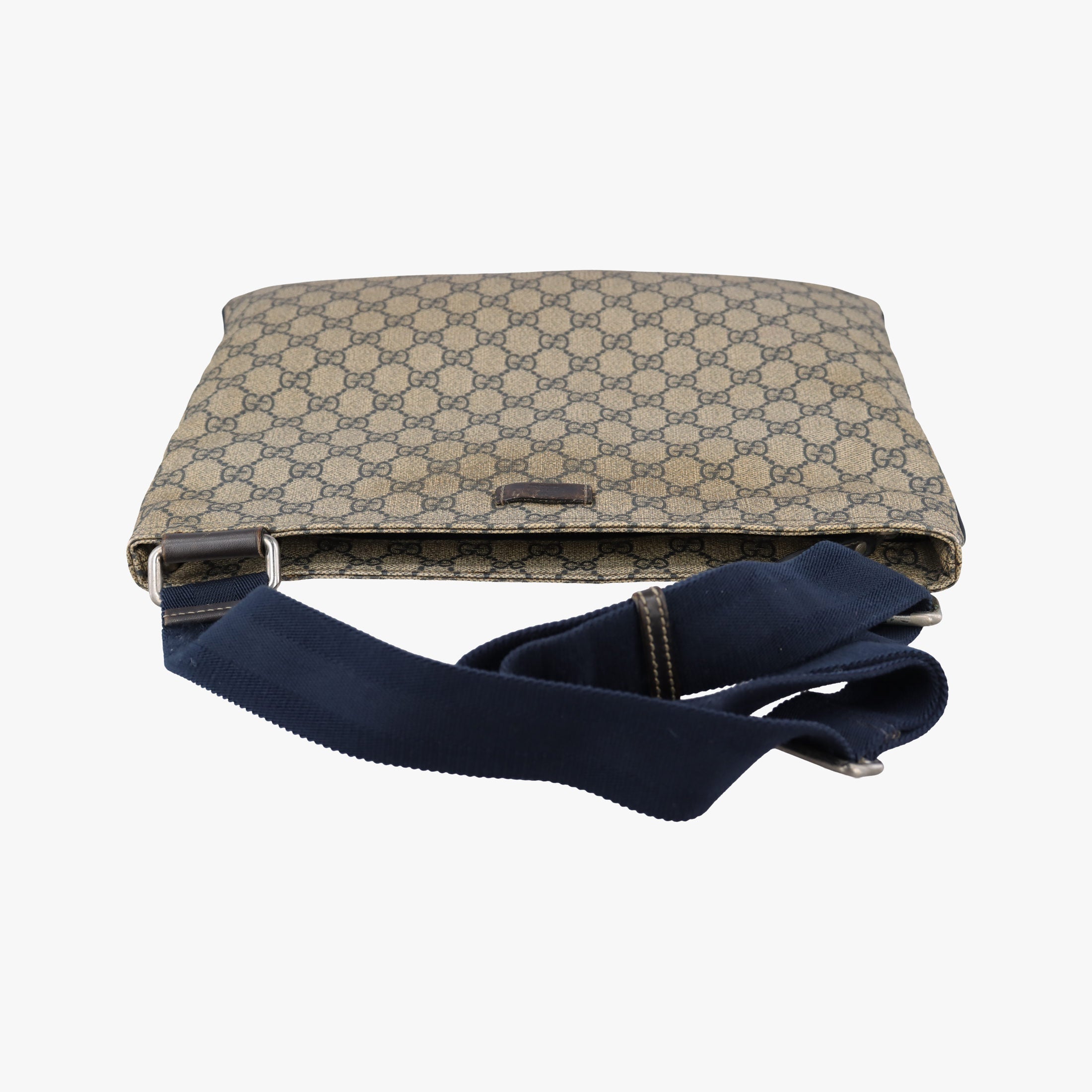 Pre-owned Gucci GG Plus GG Supreme Beige×Navy PVC coated canvas×Leather 201446 shoulderbag | stylenewstar