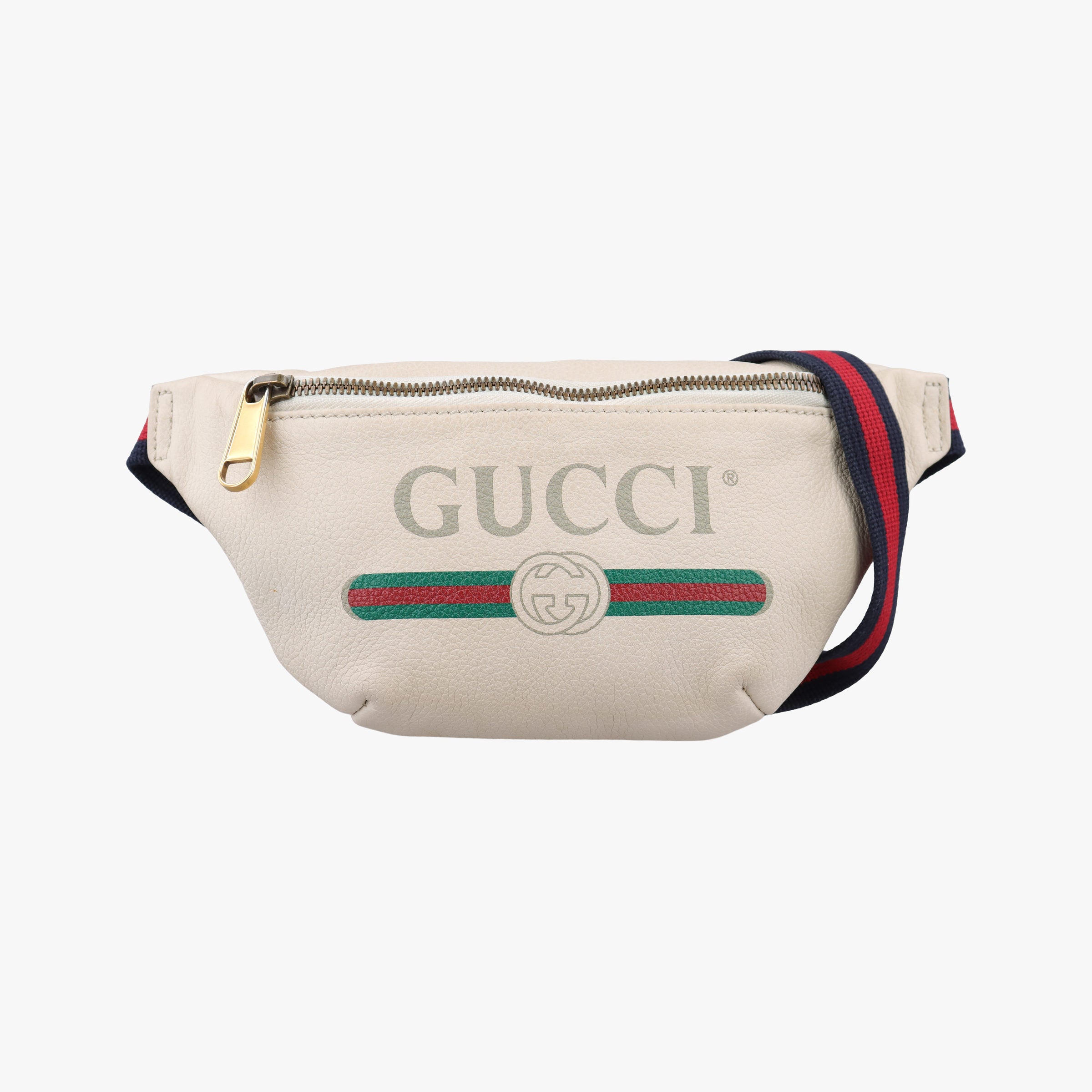 Secondhand Gucci Print White Leather 527792 bum bag/waist bag | stylenewstar