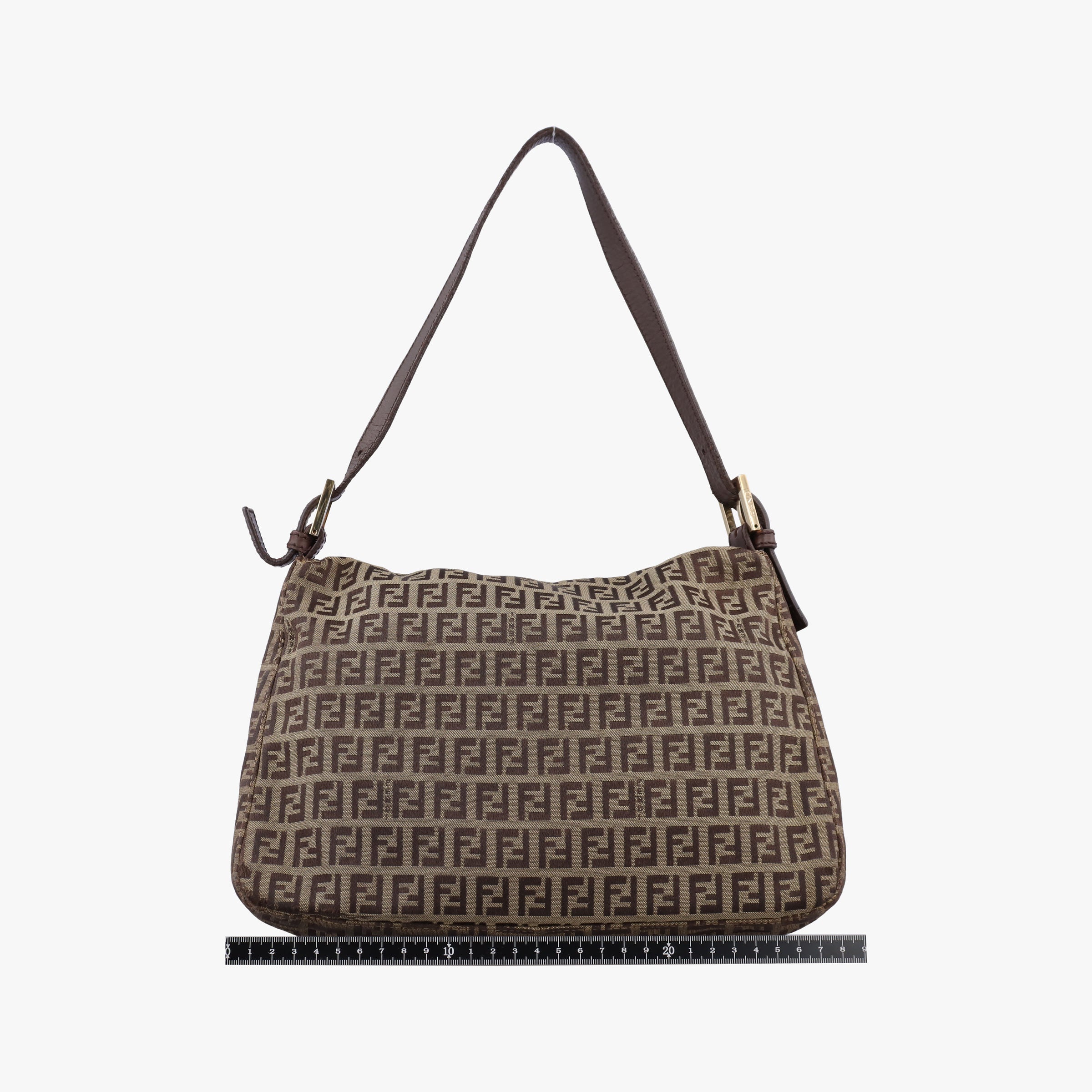 Vintage Fendi Baguette Zucchino Brown canvasxLeather 8BR01 handbag | stylenewstar