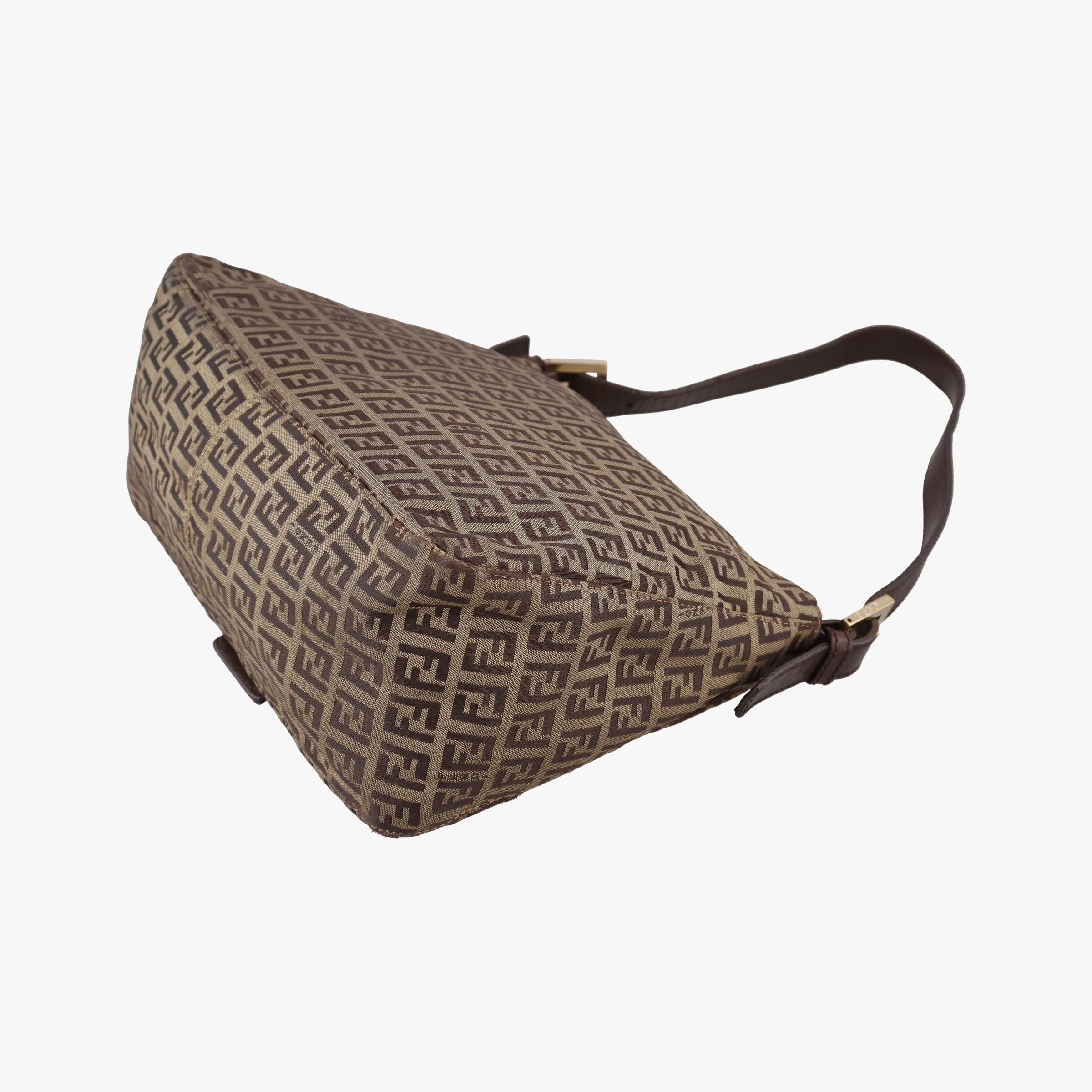 Vintage Fendi Baguette Zucchino Brown canvasxLeather 8BR01 handbag | stylenewstar