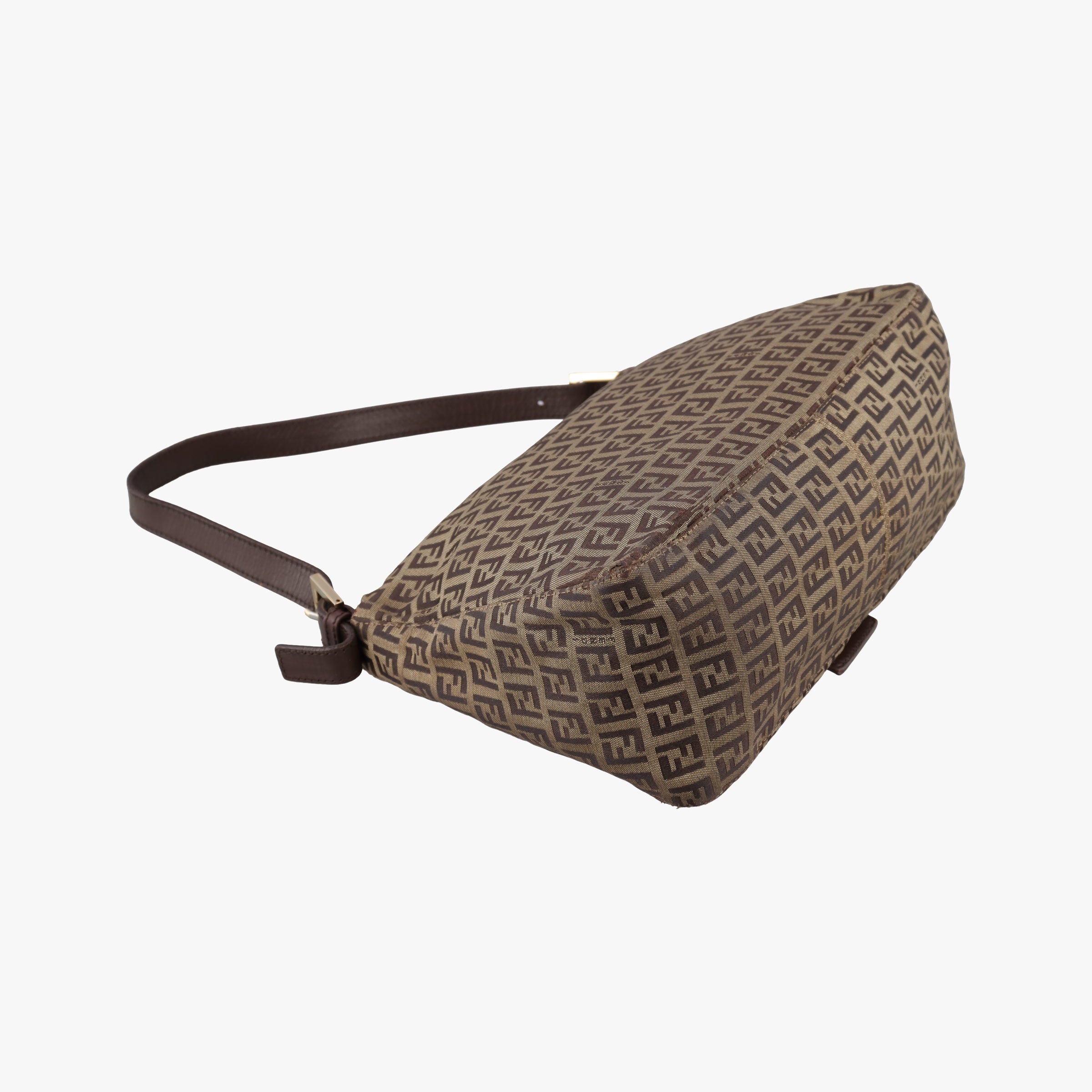 Vintage Fendi Baguette Zucchino Brown canvasxLeather 8BR01 handbag | stylenewstar