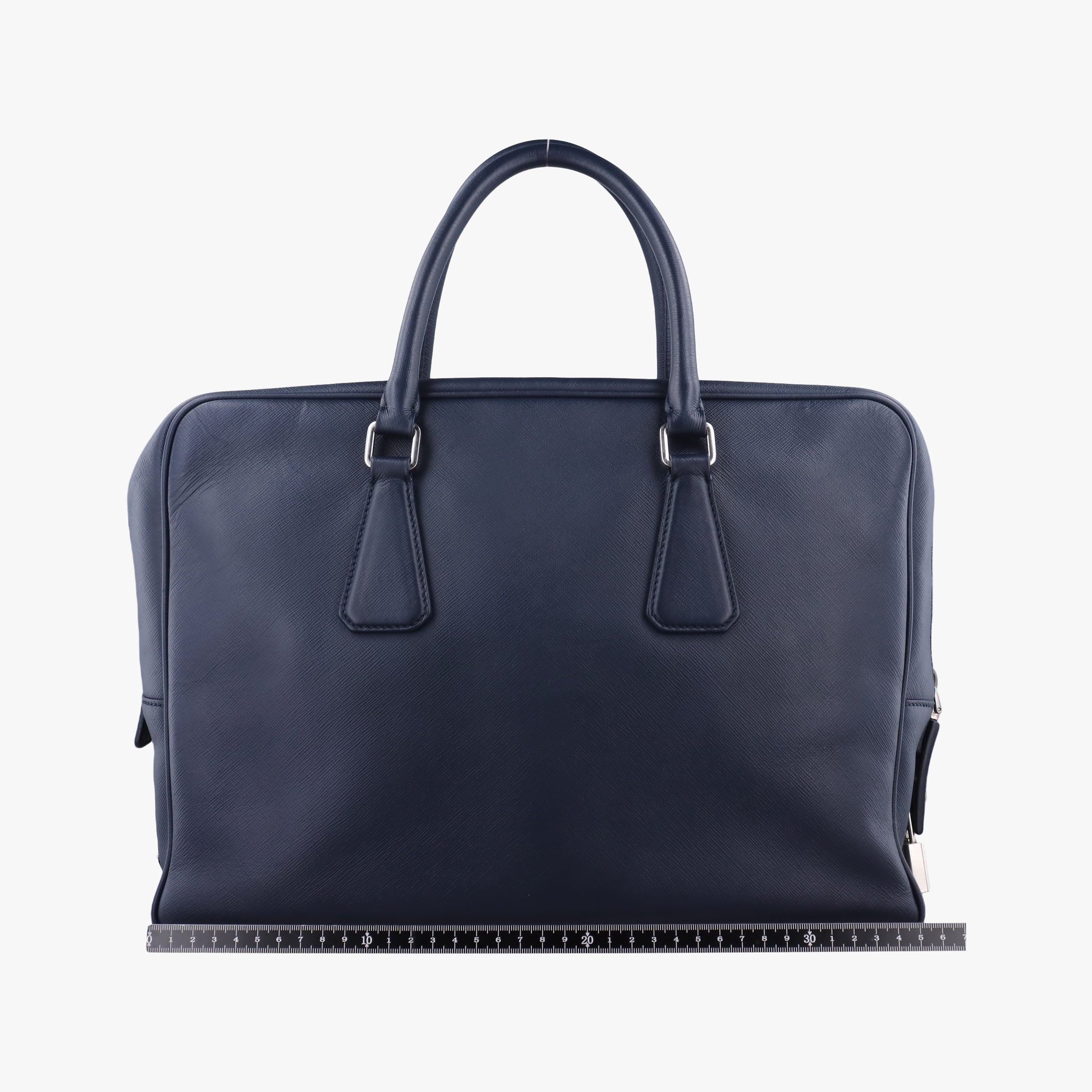 Vintage Prada business bag briefcase Navy SAFFIANO Leather 2VE363 handbag | stylenewstar