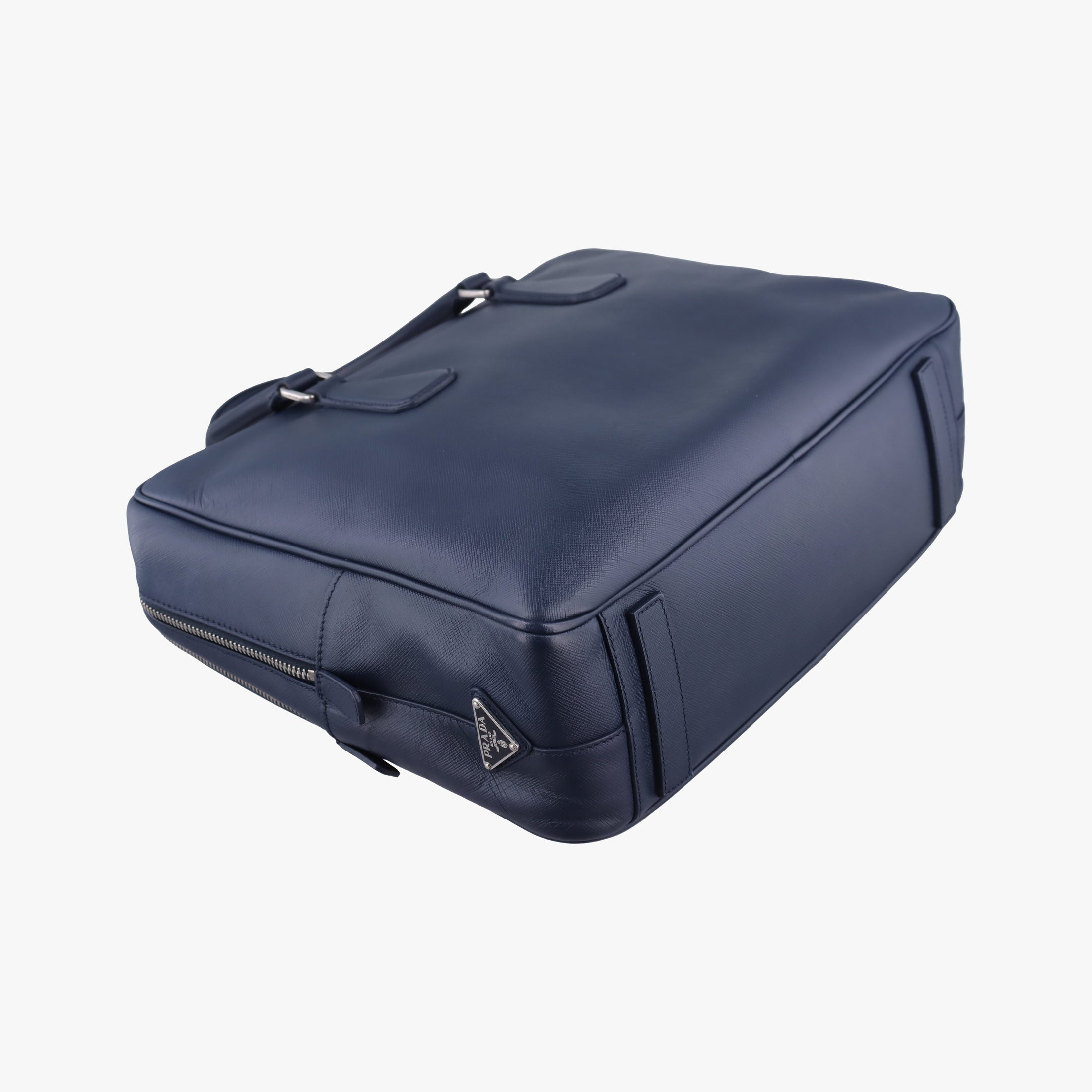 Vintage Prada business bag briefcase Navy SAFFIANO Leather 2VE363 handbag | stylenewstar