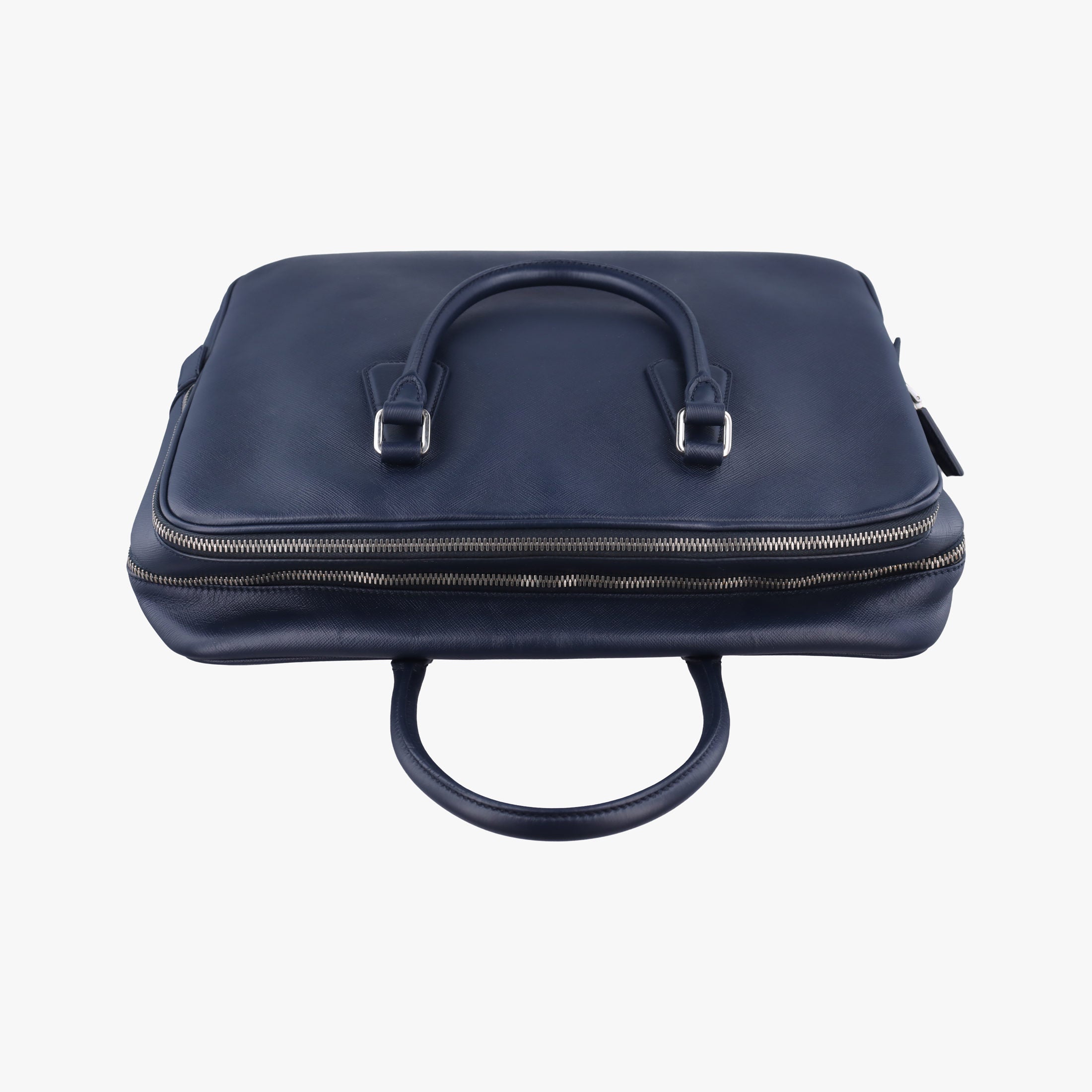 Vintage Prada business bag briefcase Navy SAFFIANO Leather 2VE363 handbag | stylenewstar