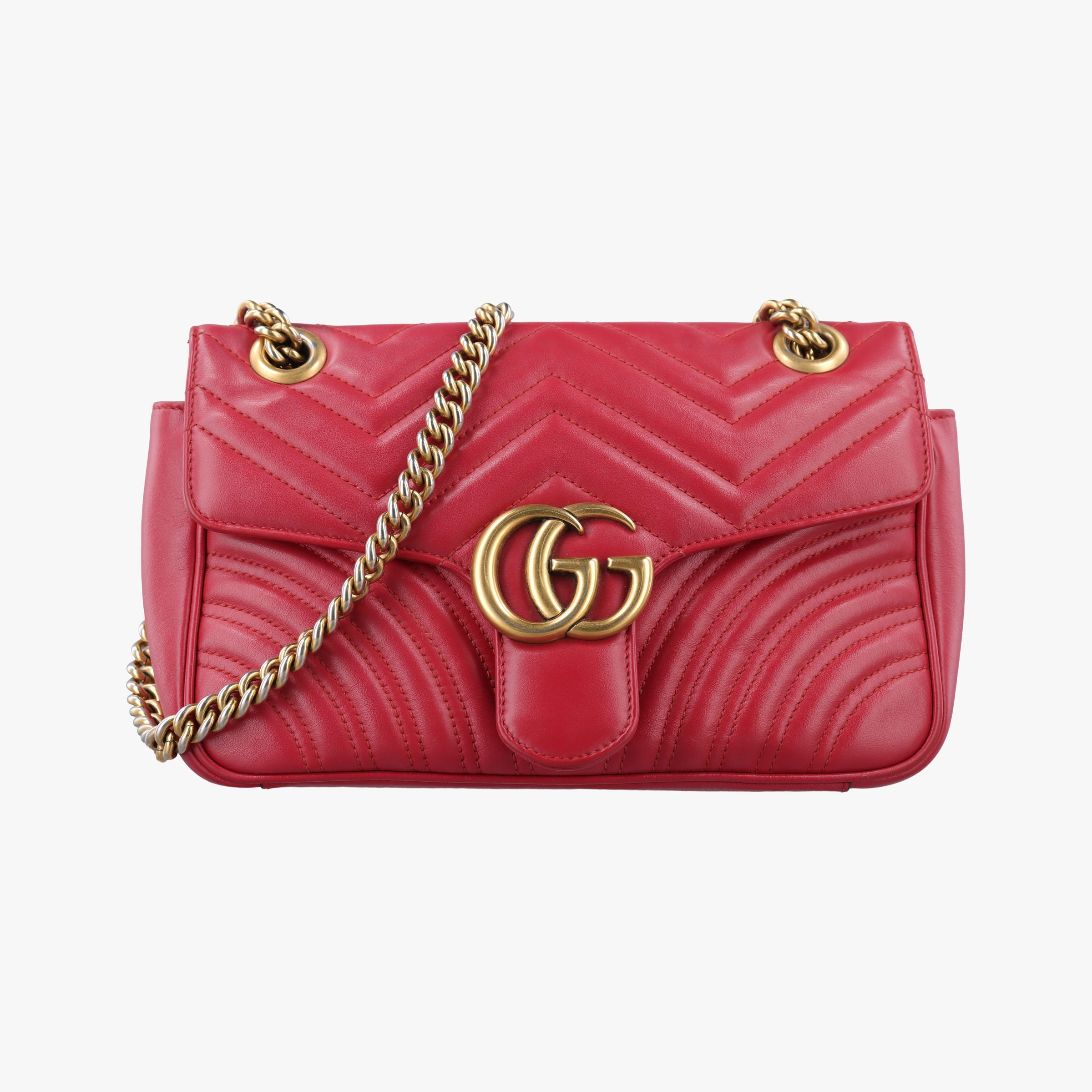 Vintage Gucci GG Marmont Red Leather 443497 shoulderbag | stylenewstar