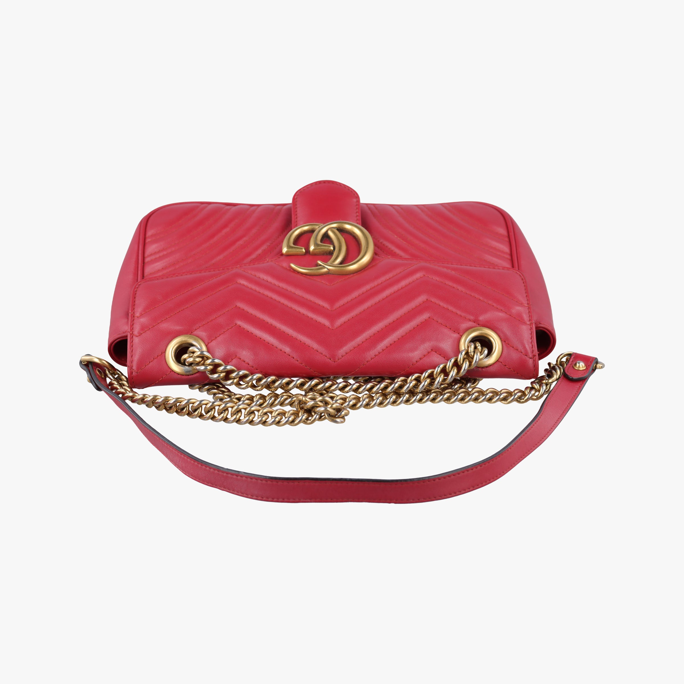 Vintage Gucci GG Marmont Red Leather 443497 shoulderbag | stylenewstar