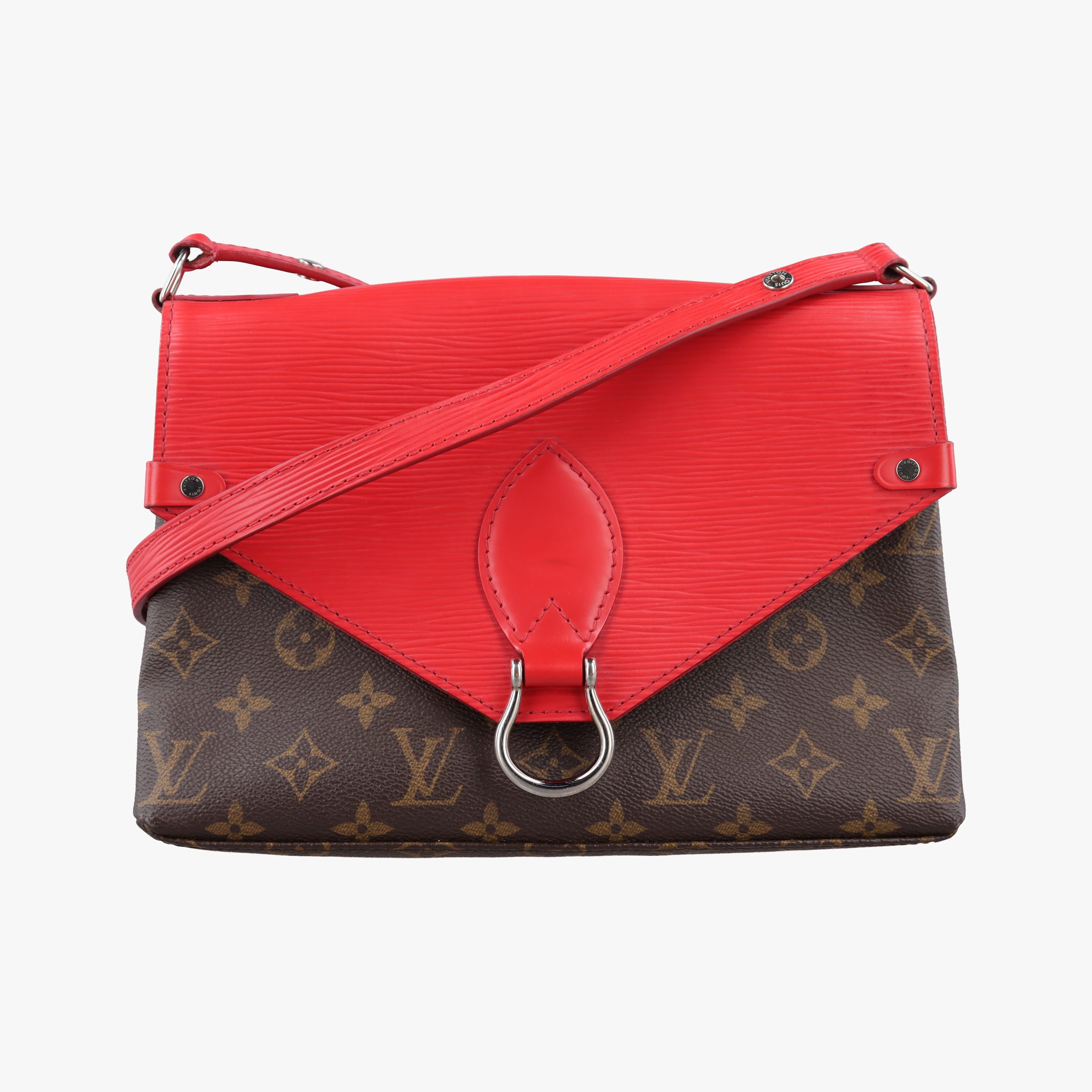 Secondhand Louis Vuitton SAINT MICHEL Brown×COQUELICOT Monogram Canvas×epi M44031 shoulderbag | stylenewstar