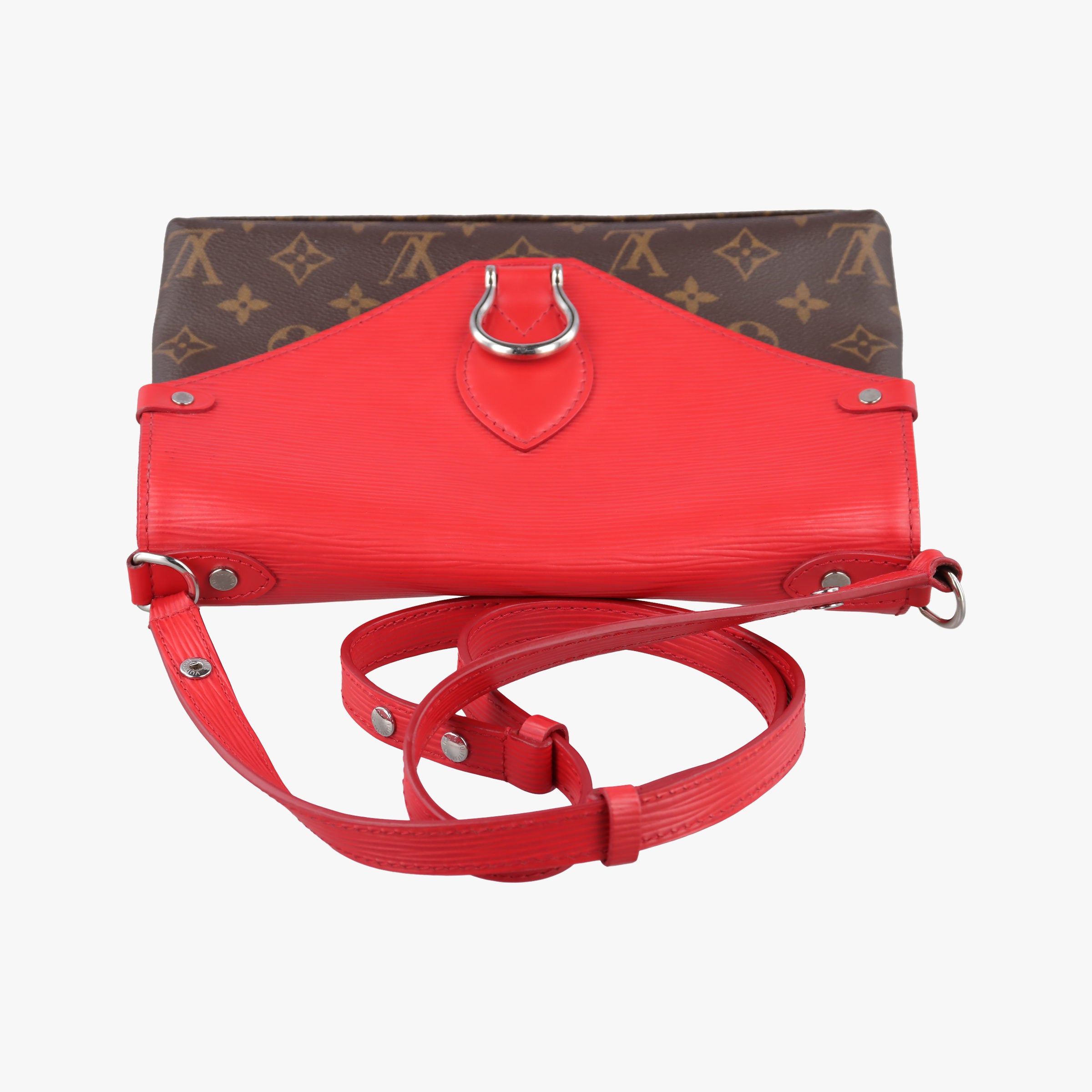 Secondhand Louis Vuitton SAINT MICHEL Brown×COQUELICOT Monogram Canvas×epi M44031 shoulderbag | stylenewstar