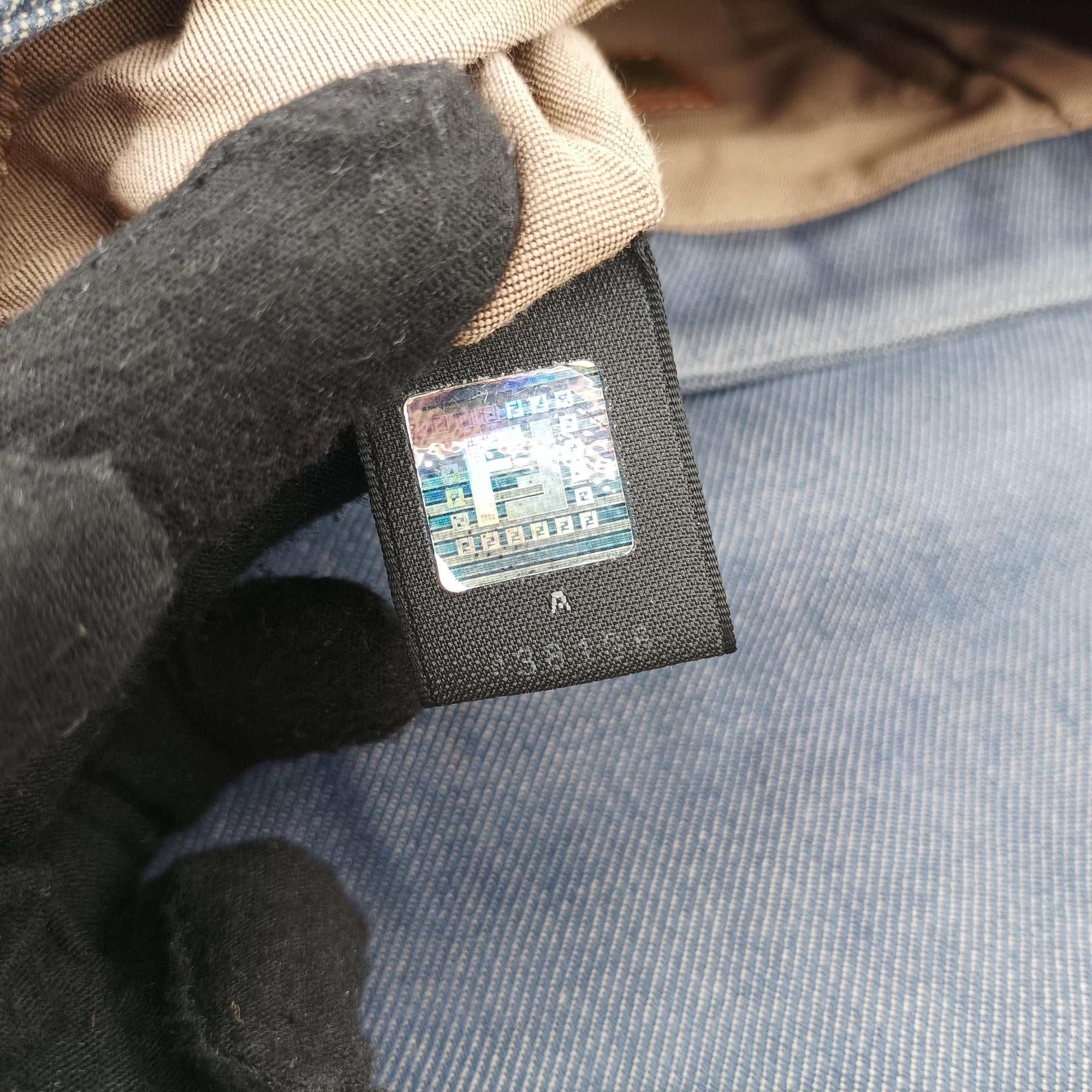 Vintage Fendi Chef Blue Denim ×Brown Trim Denim CanvasxCalfskin  shoulderbag | stylenewstar