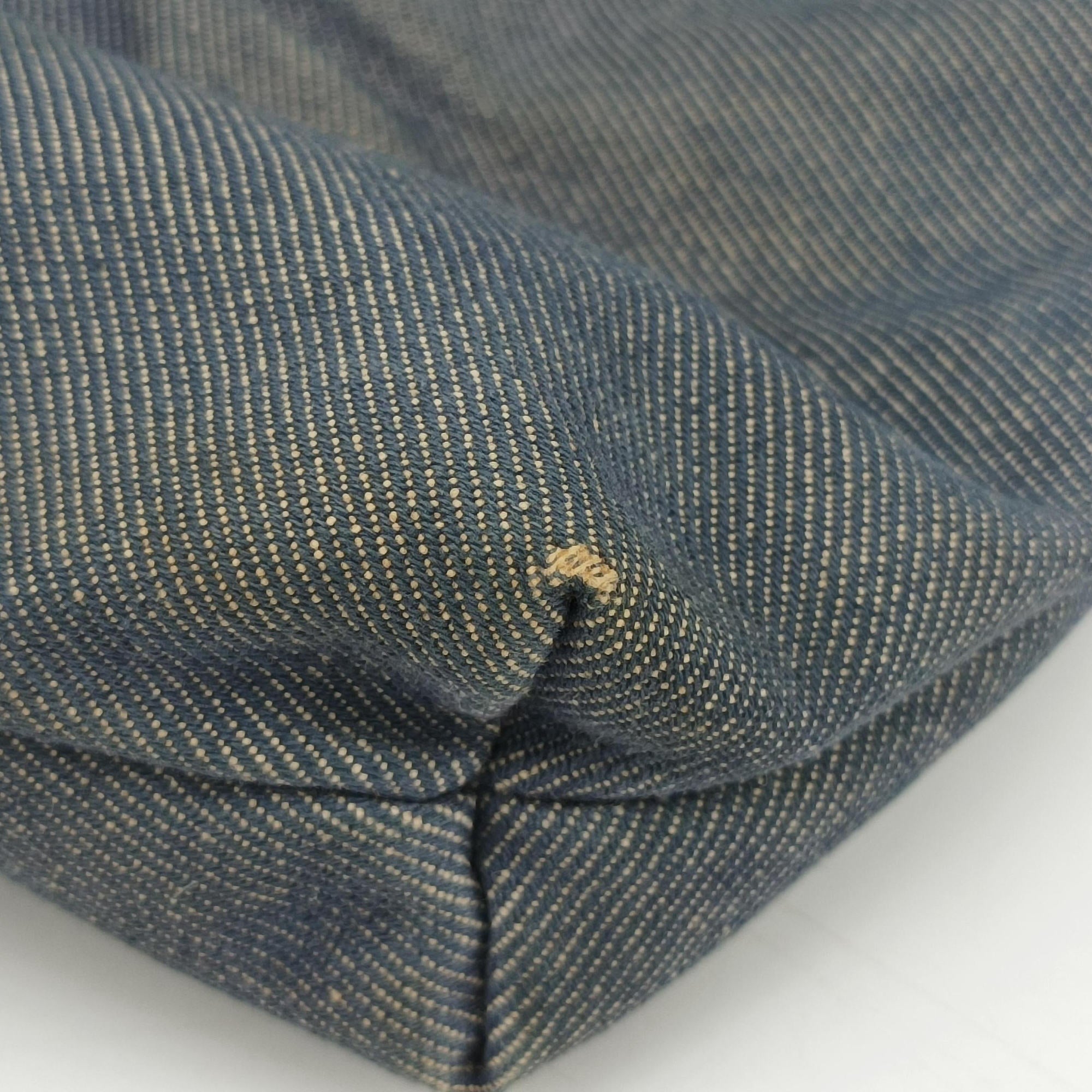 Vintage Fendi Chef Blue Denim ×Brown Trim Denim CanvasxCalfskin  shoulderbag | stylenewstar