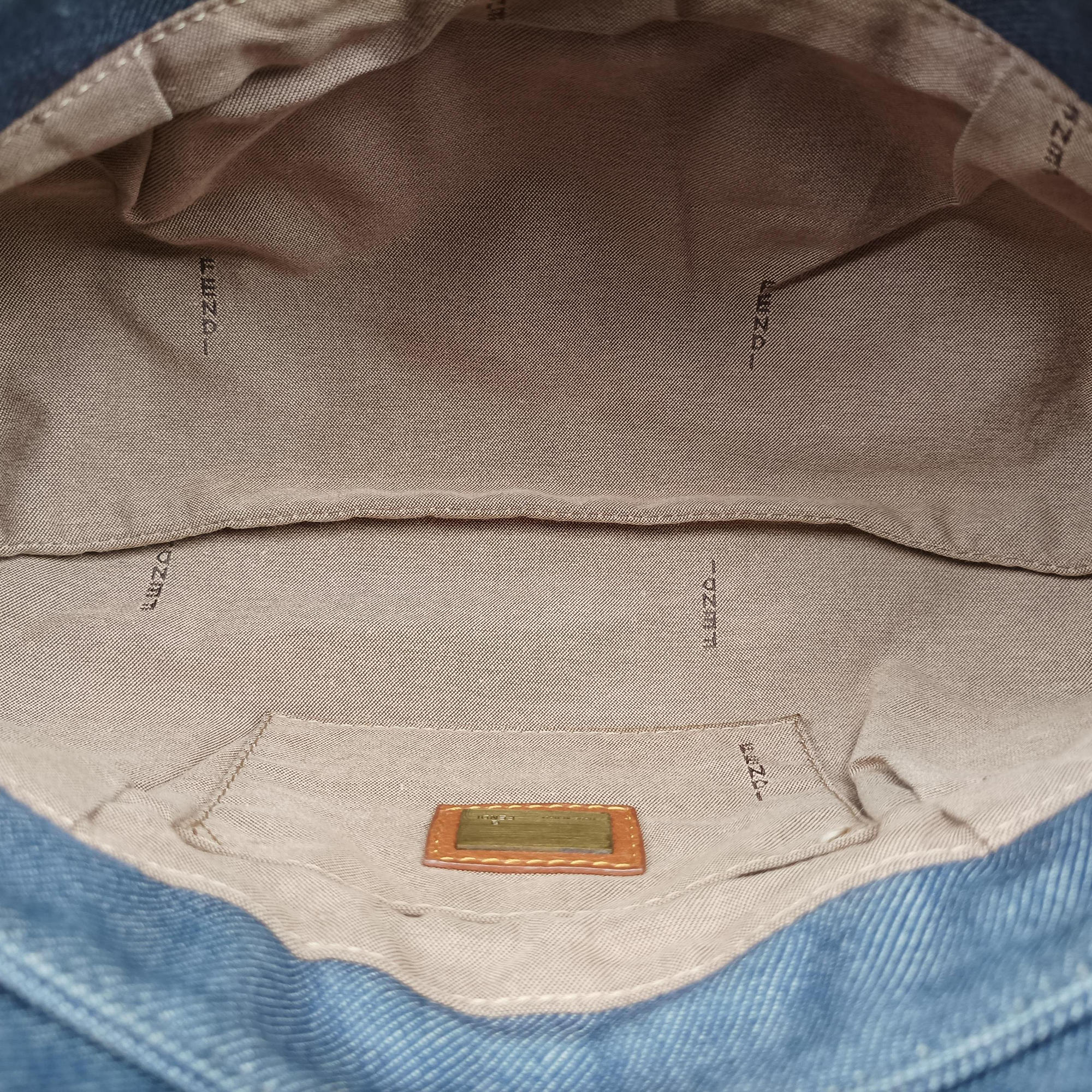 Vintage Fendi Chef Blue Denim ×Brown Trim Denim CanvasxCalfskin  shoulderbag | stylenewstar