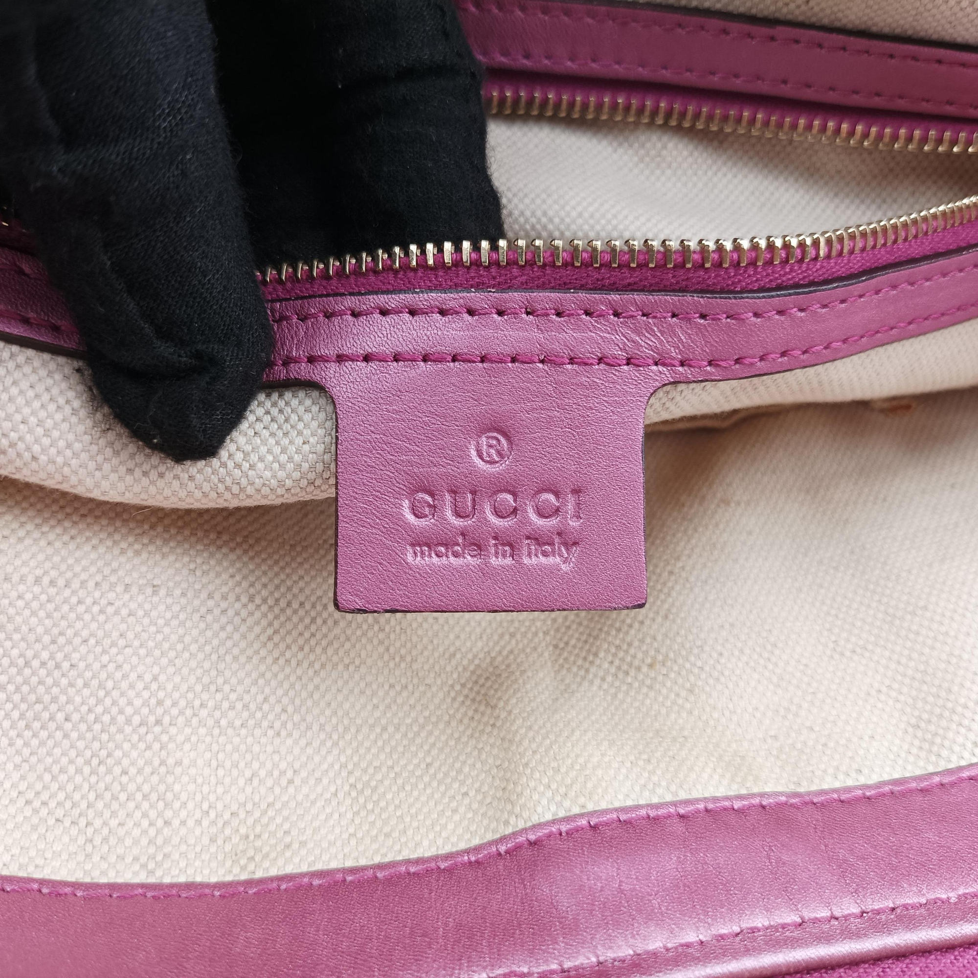 Pre-owned Gucci Guccissima Heart Bit Beige × Pink Canvas×Leather 269957 shoulderbag | stylenewstar