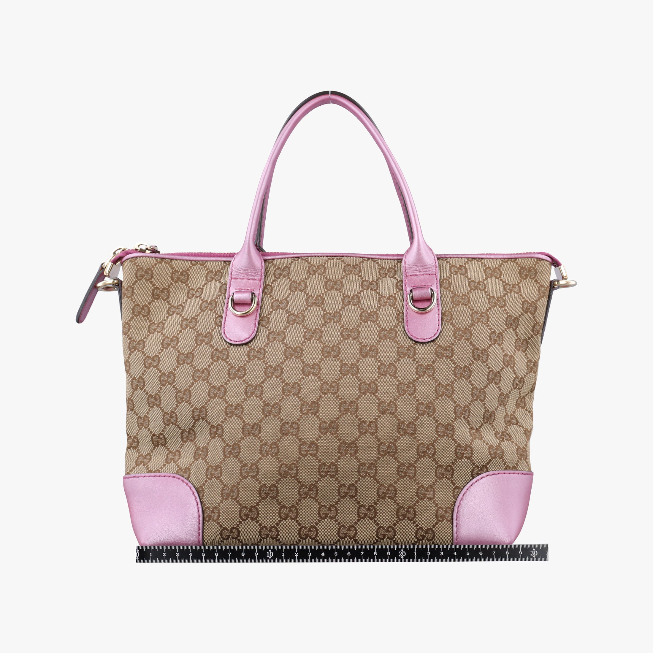 Pre-owned Gucci Guccissima Heart Bit Beige × Pink Canvas×Leather 269957 shoulderbag | stylenewstar