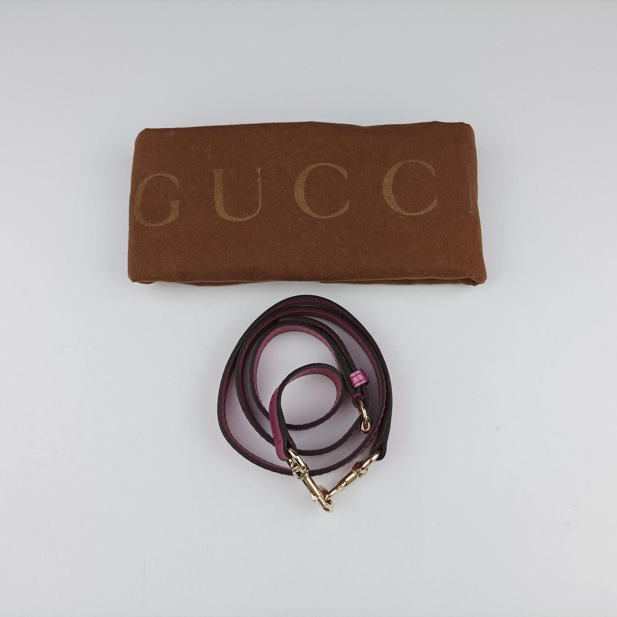 Pre-owned Gucci Guccissima Heart Bit Beige × Pink Canvas×Leather 269957 shoulderbag | stylenewstar