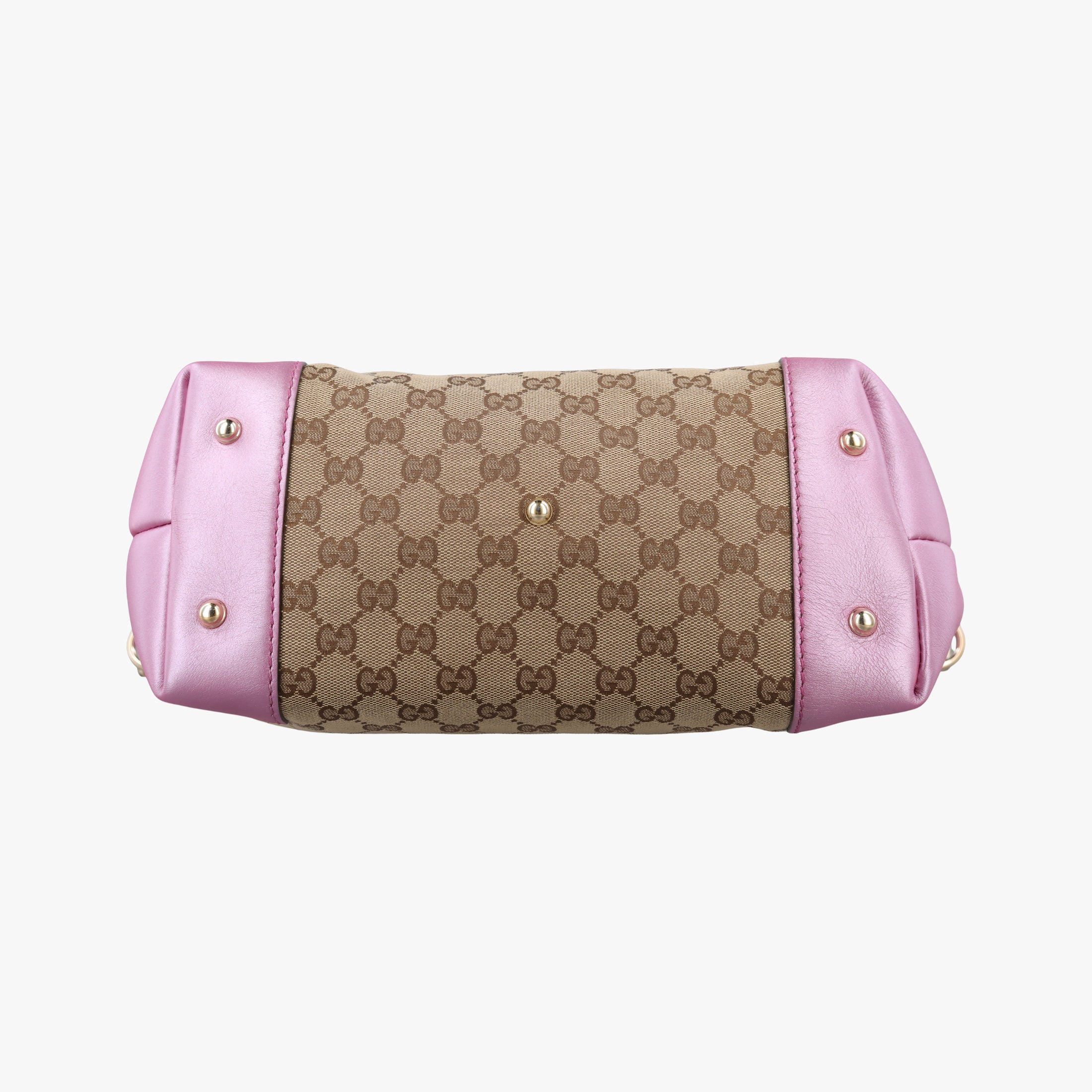 Pre-owned Gucci Guccissima Heart Bit Beige × Pink Canvas×Leather 269957 shoulderbag | stylenewstar