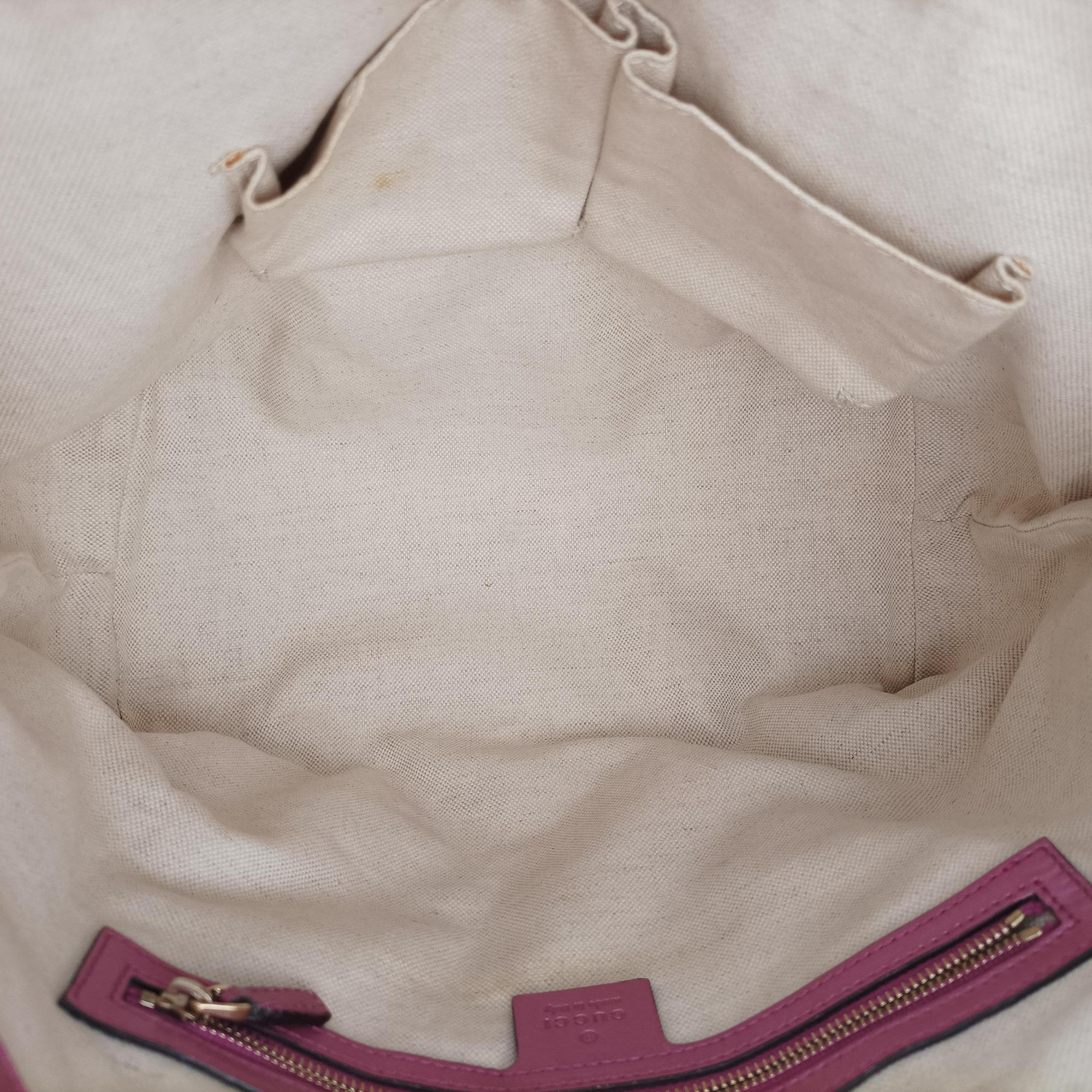 Pre-owned Gucci Guccissima Heart Bit Beige × Pink Canvas×Leather 269957 shoulderbag | stylenewstar