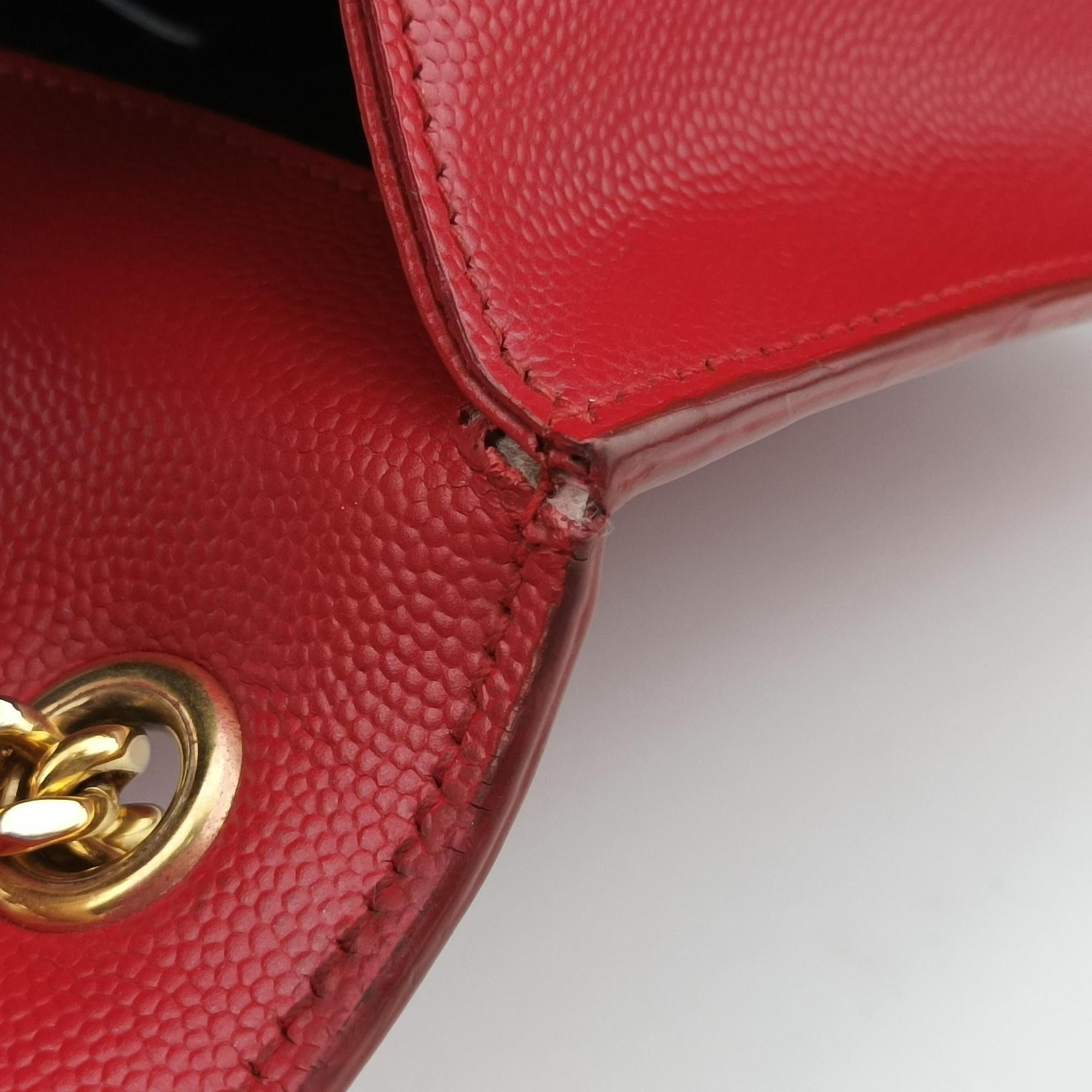 Vintage Yves Saint Laurent KATE Red Caviar leather 364021 shoulderbag | stylenewstar