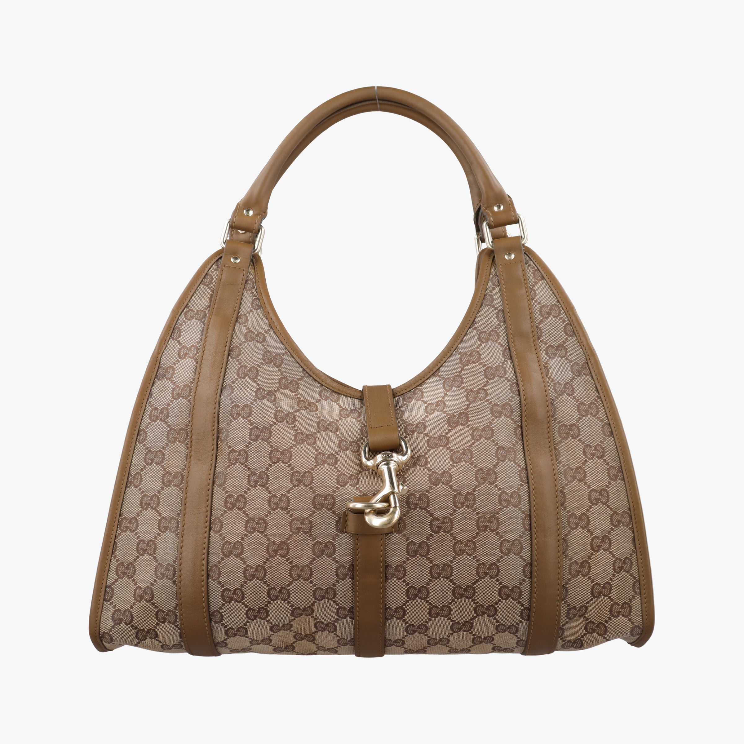 Vintage Gucci New Jackie Brown×gBeige canvas×leather 203494 handbag | stylenewstar