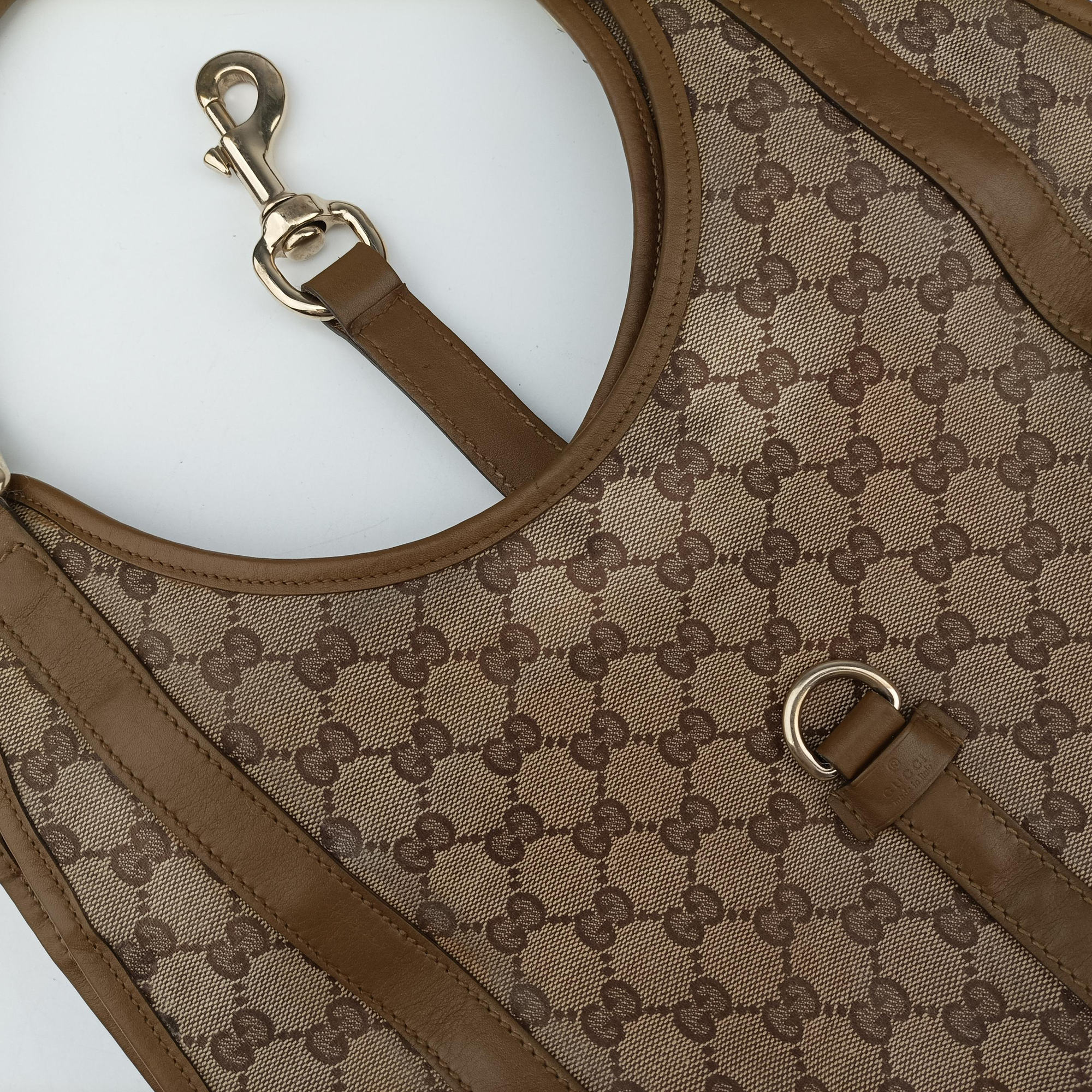 Vintage Gucci New Jackie Brown×gBeige canvas×leather 203494 handbag | stylenewstar