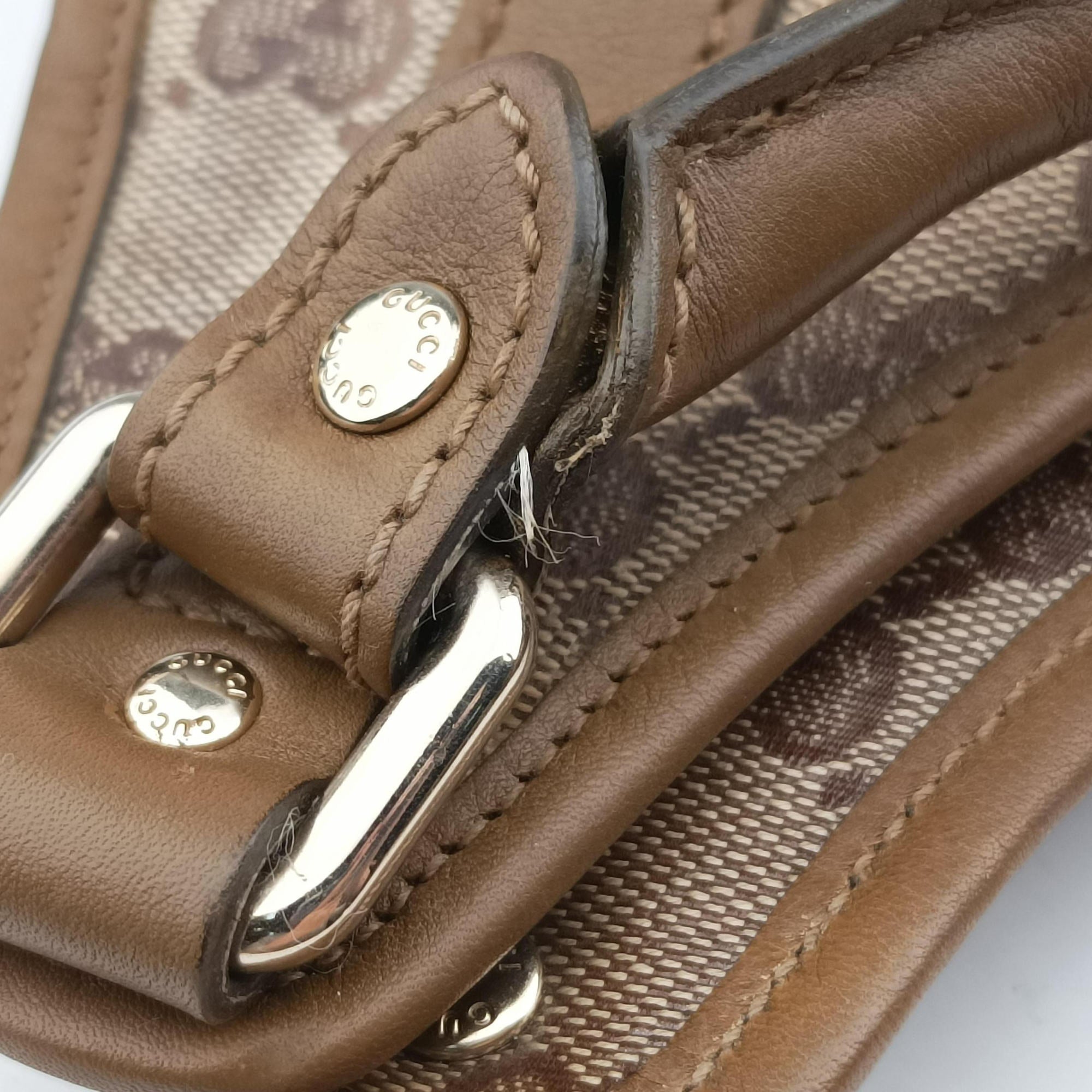 Vintage Gucci New Jackie Brown×gBeige canvas×leather 203494 handbag | stylenewstar