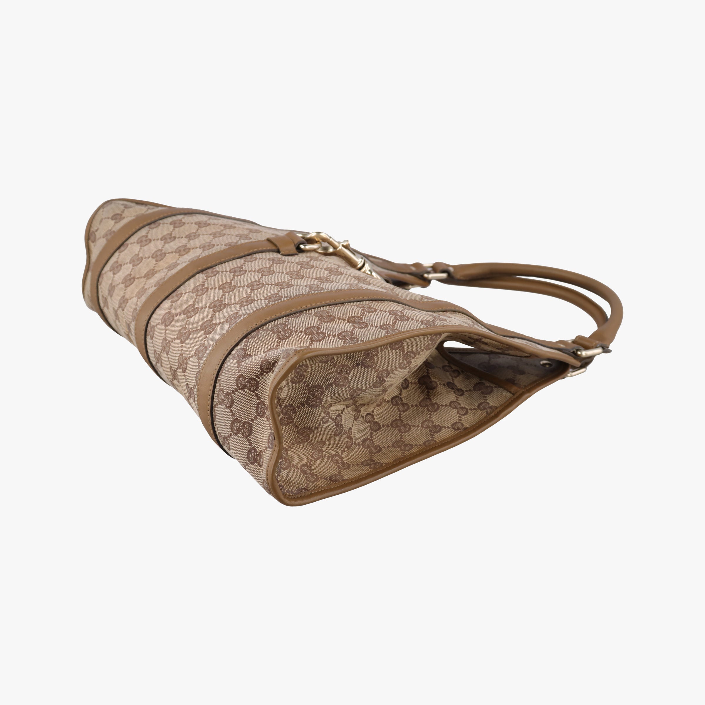 Vintage Gucci New Jackie Brown×gBeige canvas×leather 203494 handbag | stylenewstar