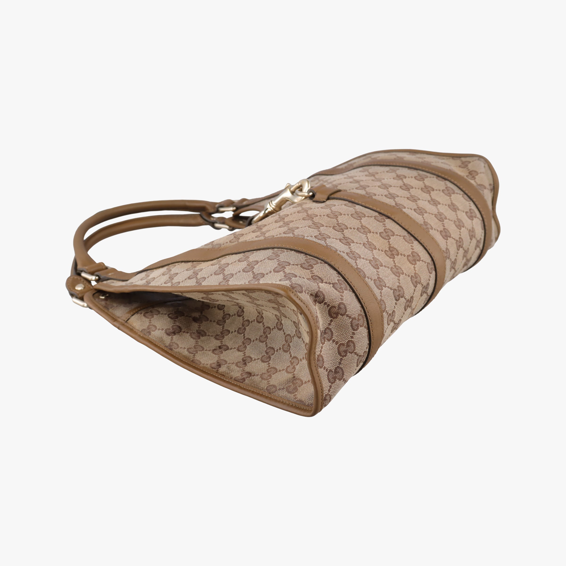 Vintage Gucci New Jackie Brown×gBeige canvas×leather 203494 handbag | stylenewstar