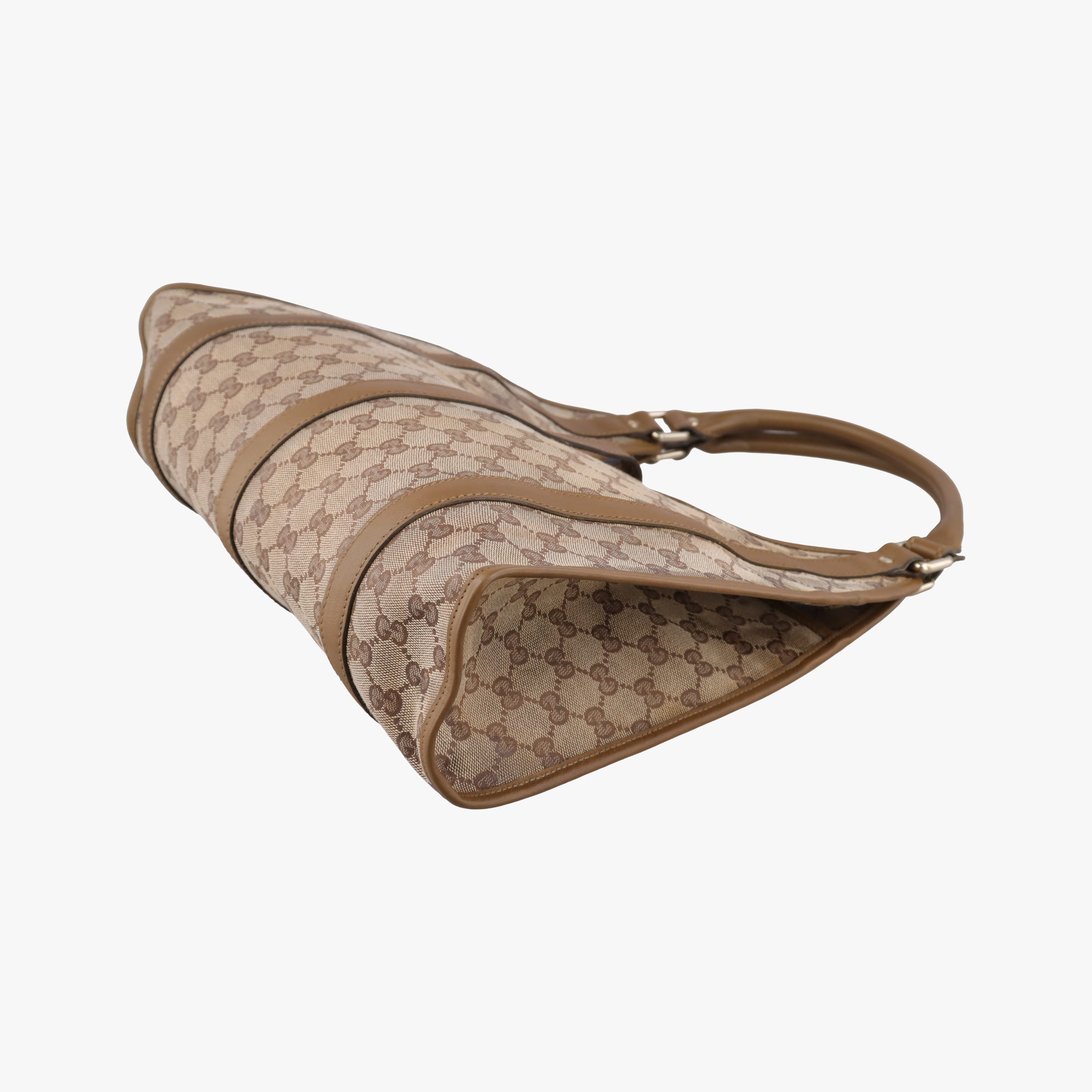 Vintage Gucci New Jackie Brown×gBeige canvas×leather 203494 handbag | stylenewstar