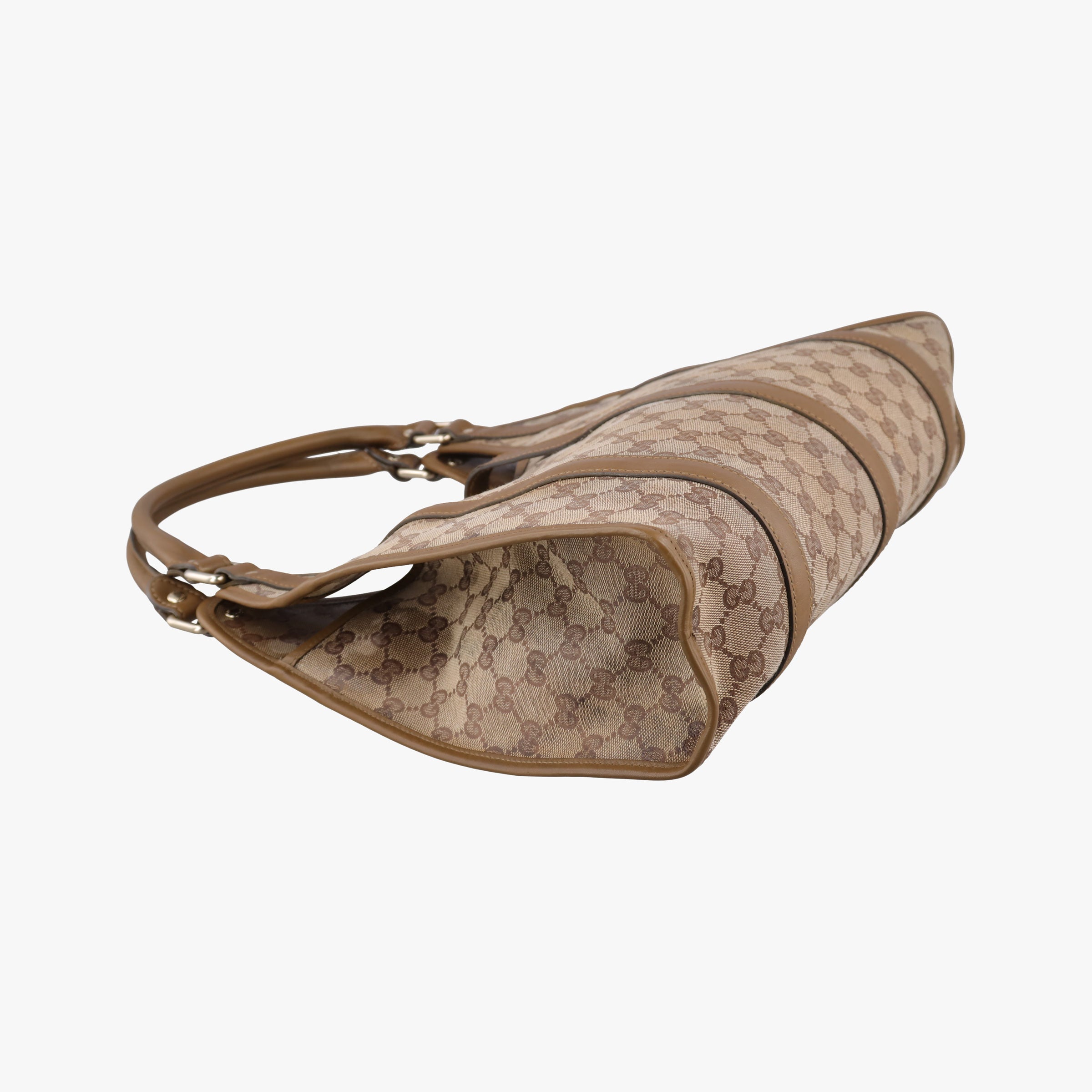 Vintage Gucci New Jackie Brown×gBeige canvas×leather 203494 handbag | stylenewstar