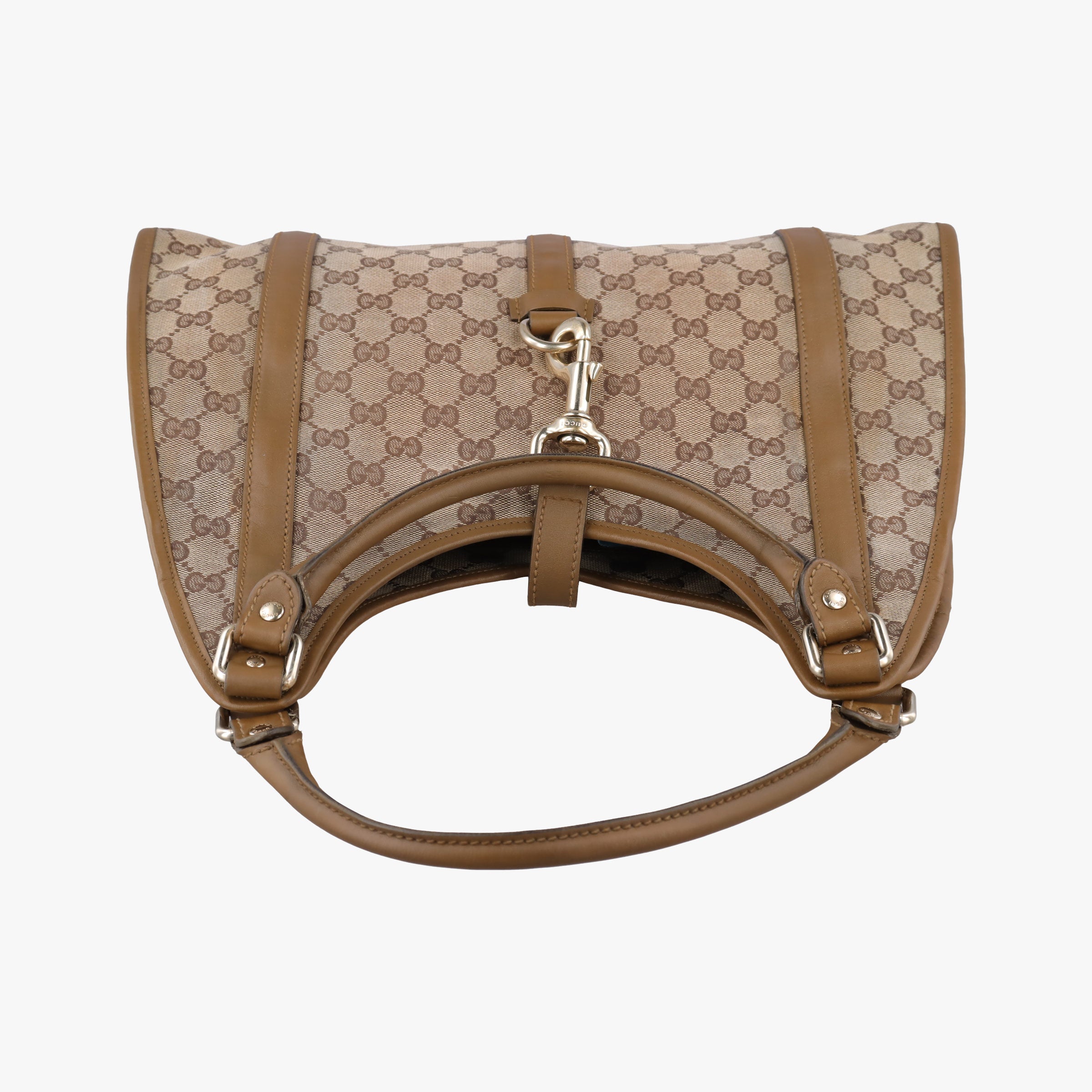 Vintage Gucci New Jackie Brown×gBeige canvas×leather 203494 handbag | stylenewstar