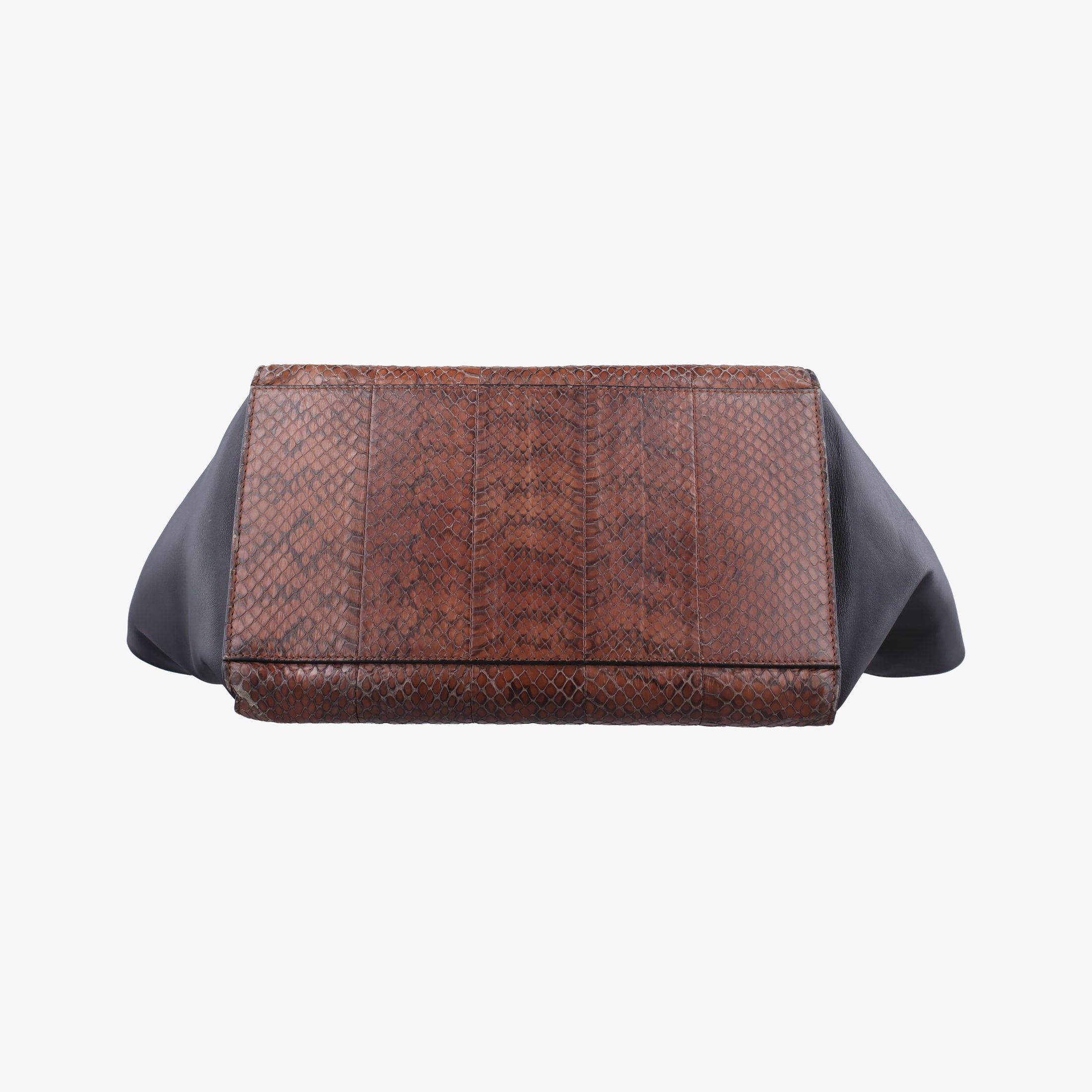 Secondhand Celine Trapeze Brown × Black Snakeskin × Leather  shoulderbag | stylenewstar