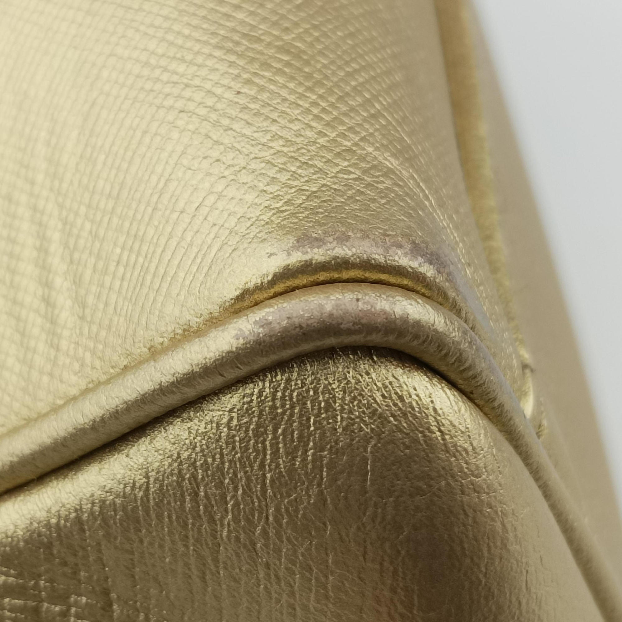 Pre-owned VERSACE La Medusa Palazzo bowling Golden Leather  shoulderbag | stylenewstar
