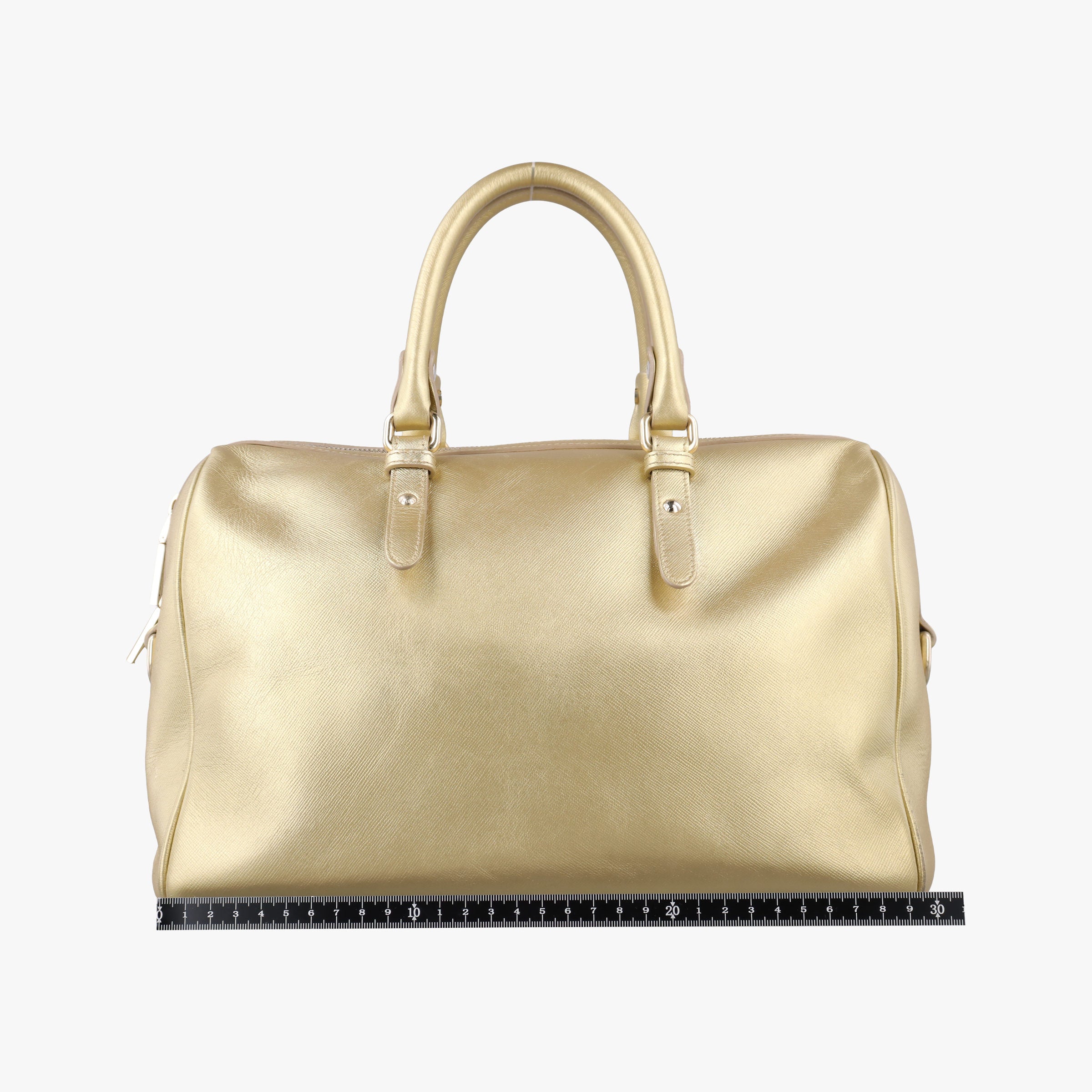 Pre-owned VERSACE La Medusa Palazzo bowling Golden Leather  shoulderbag | stylenewstar