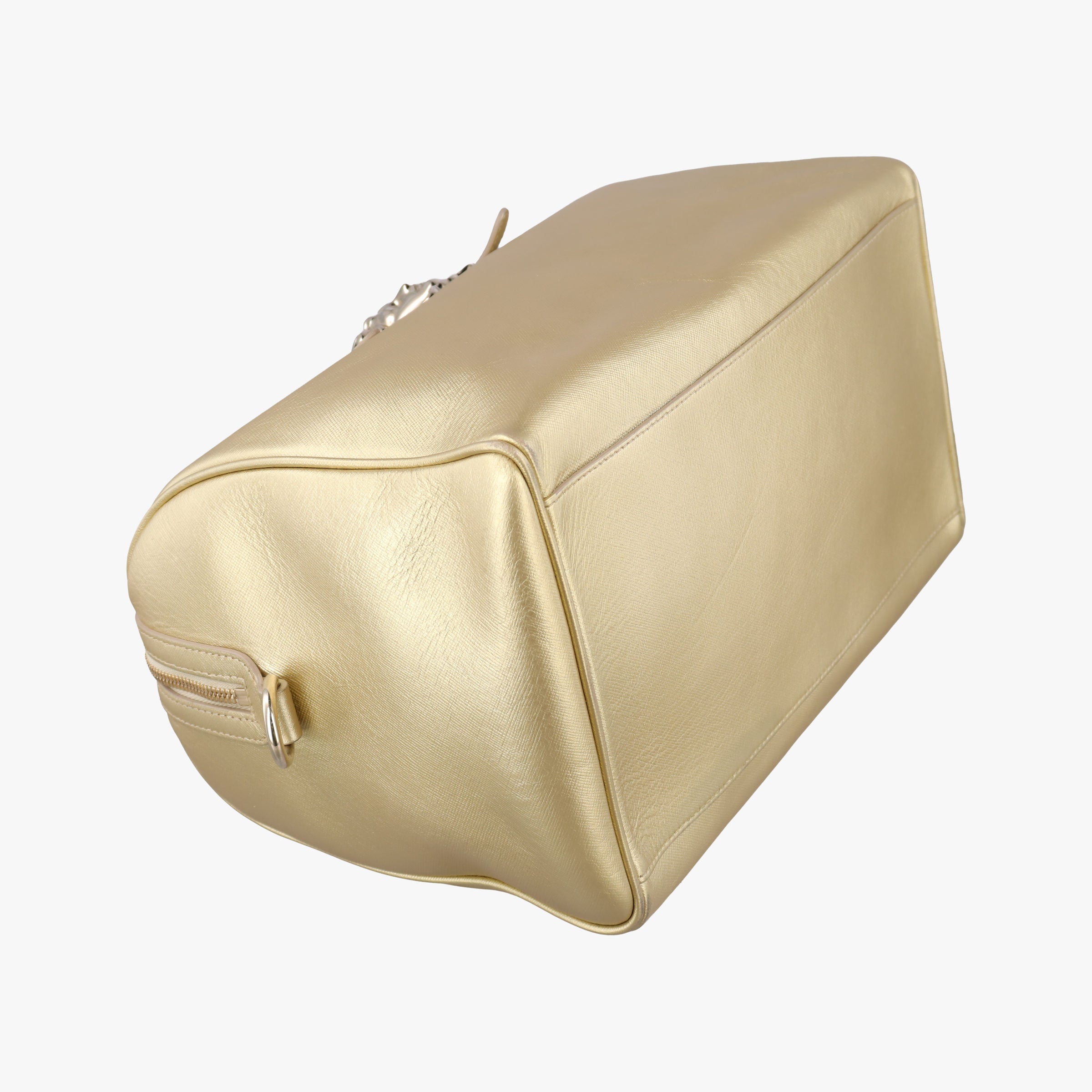 Pre-owned VERSACE La Medusa Palazzo bowling Golden Leather  shoulderbag | stylenewstar