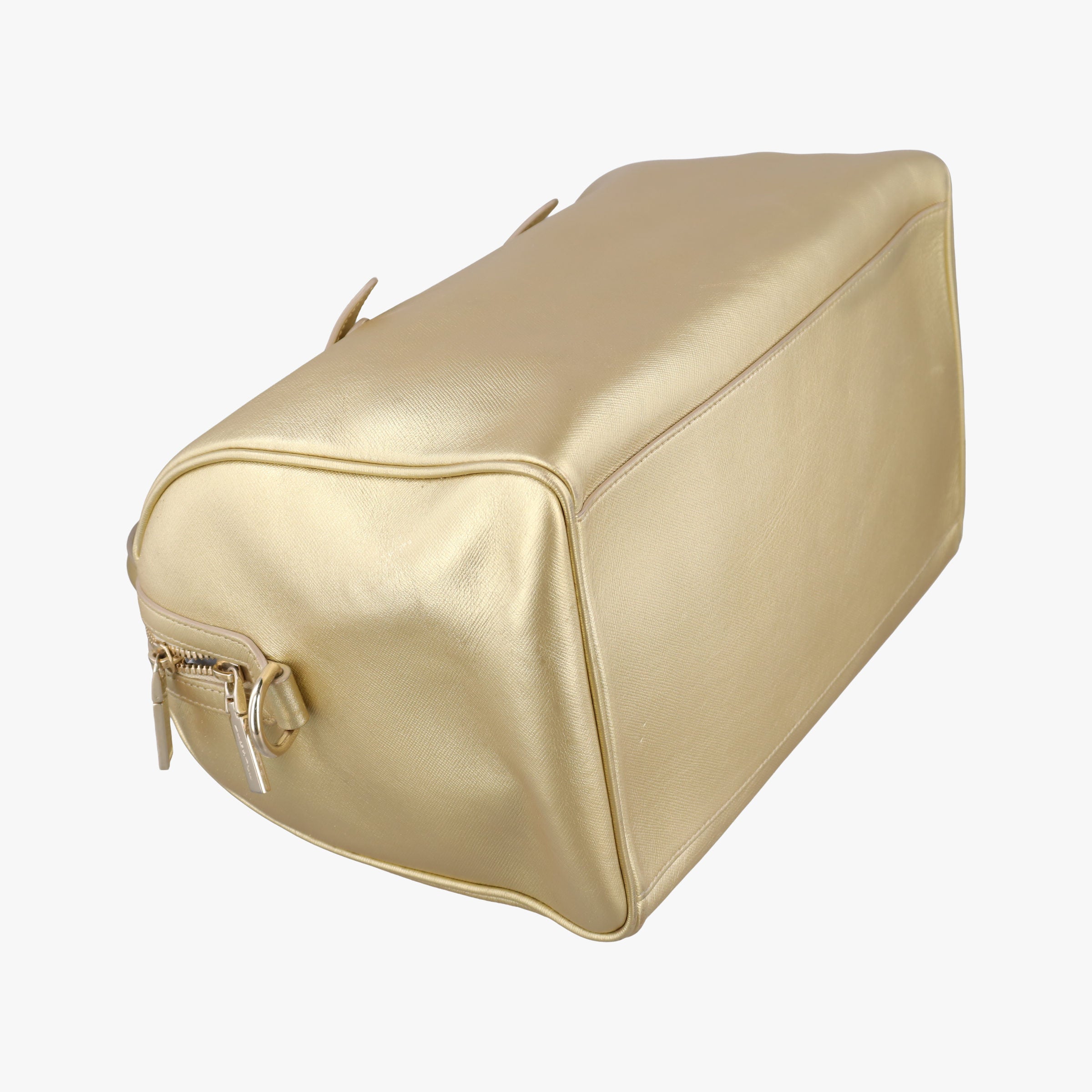 Pre-owned VERSACE La Medusa Palazzo bowling Golden Leather  shoulderbag | stylenewstar