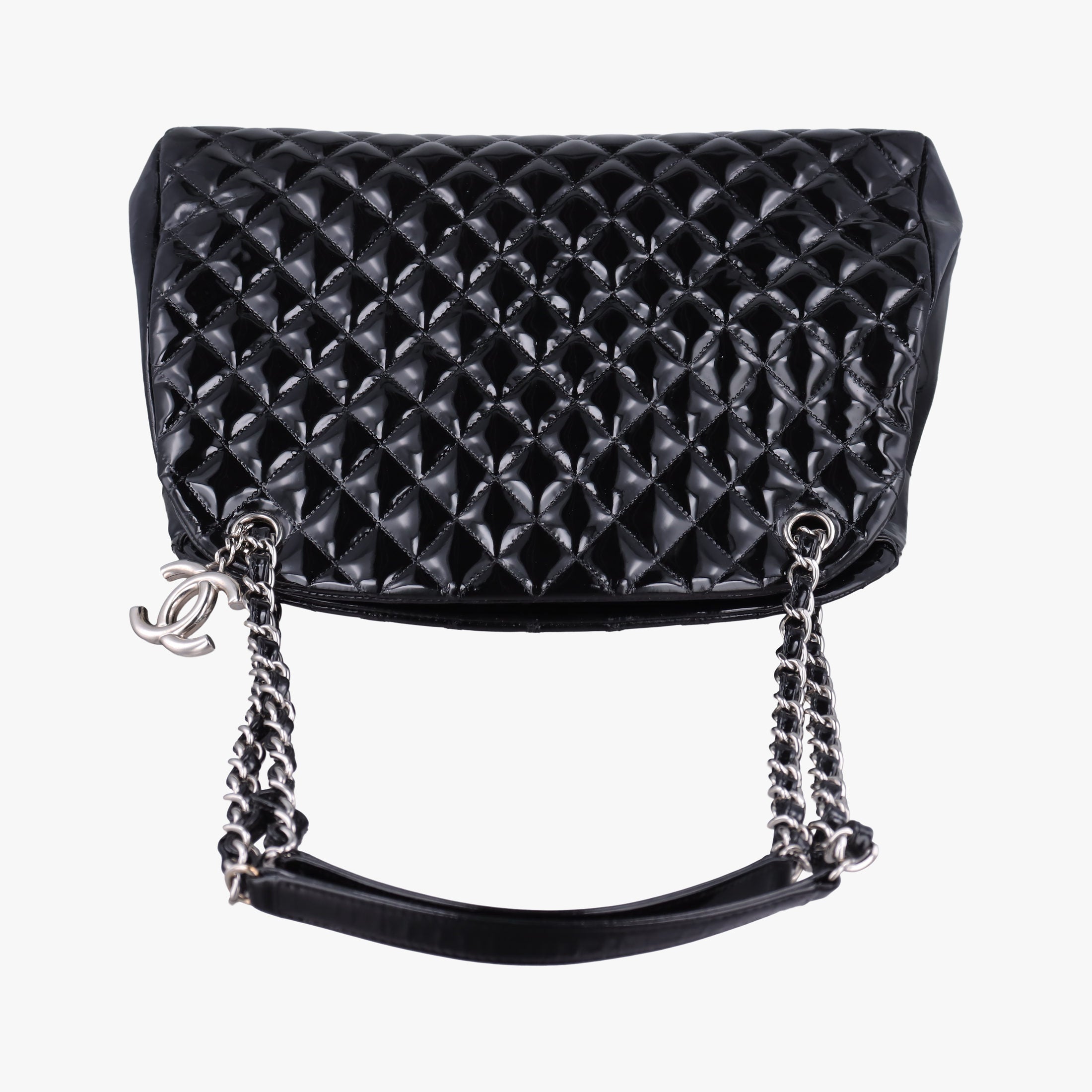 Secondhand Chanel Mademoiselle Bowling Black Patent Leather A50558 shoulderbag | stylenewstar