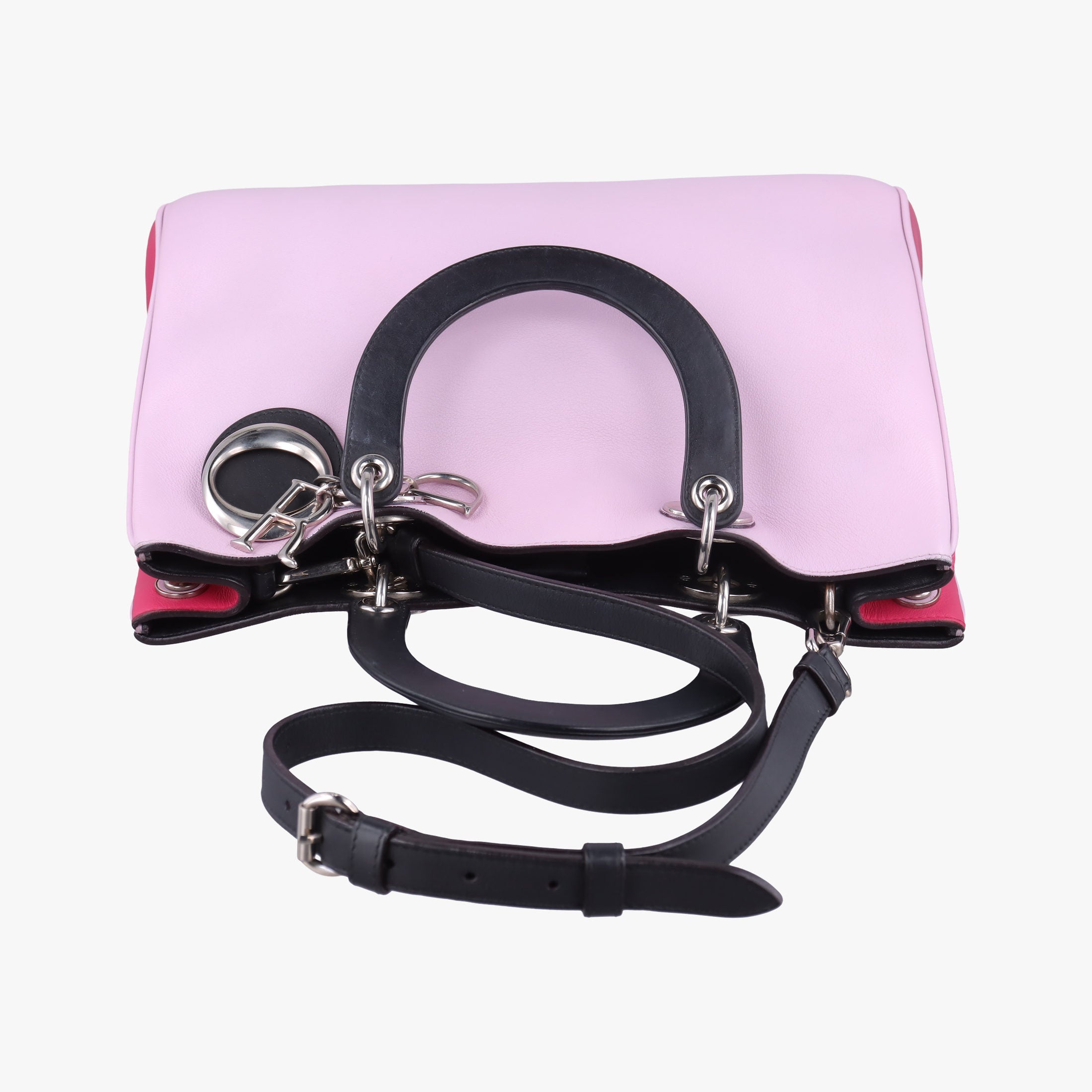 Pre-owned Christian Dior Diorissimo pink×red Leather  shoulderbag | stylenewstar